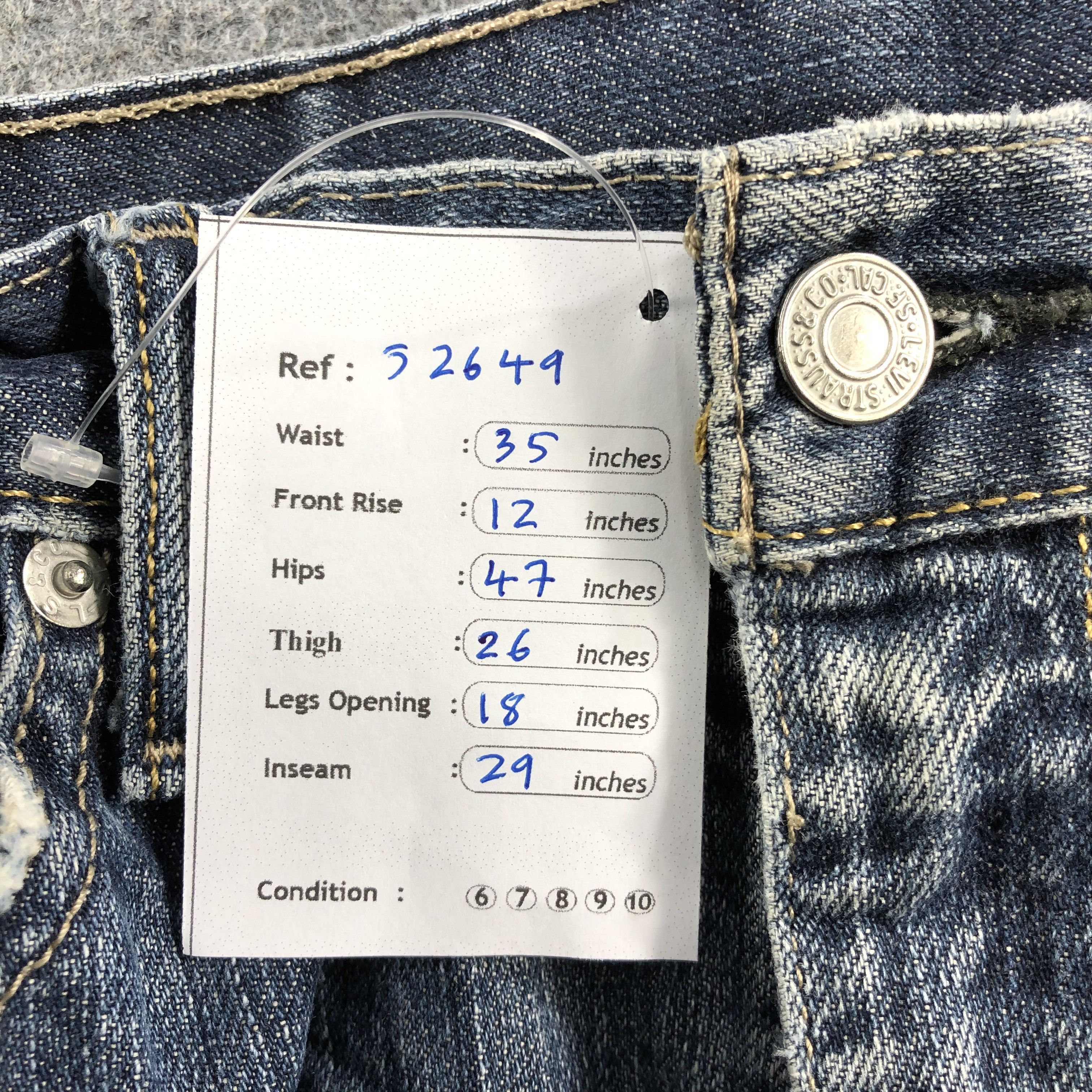 Levi's Vintage Faded Black Levis 514 Jeans-J2649 Size US 35 - 17 Thumbnail