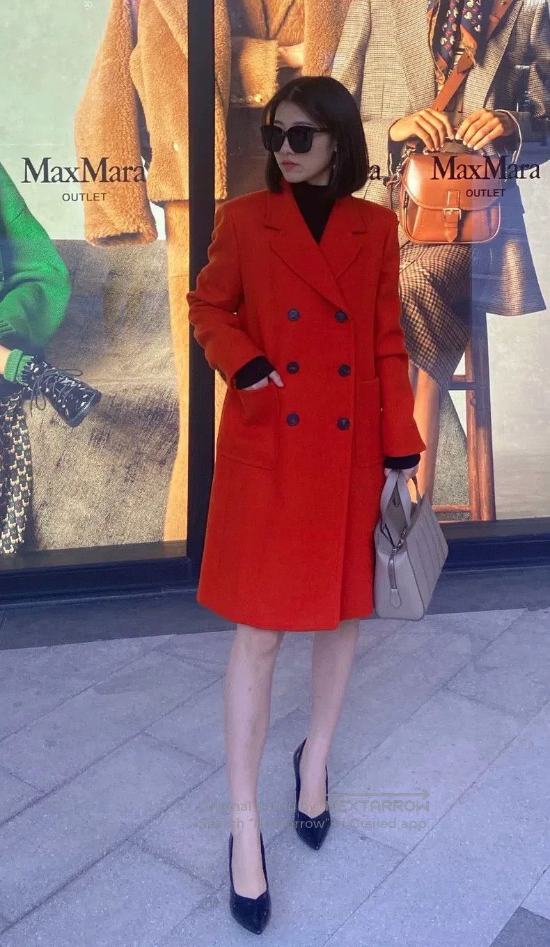 Max Mara Max Mara Orange Double-breasted Coat Size XXS / US 00 / IT 34 - 8 Thumbnail