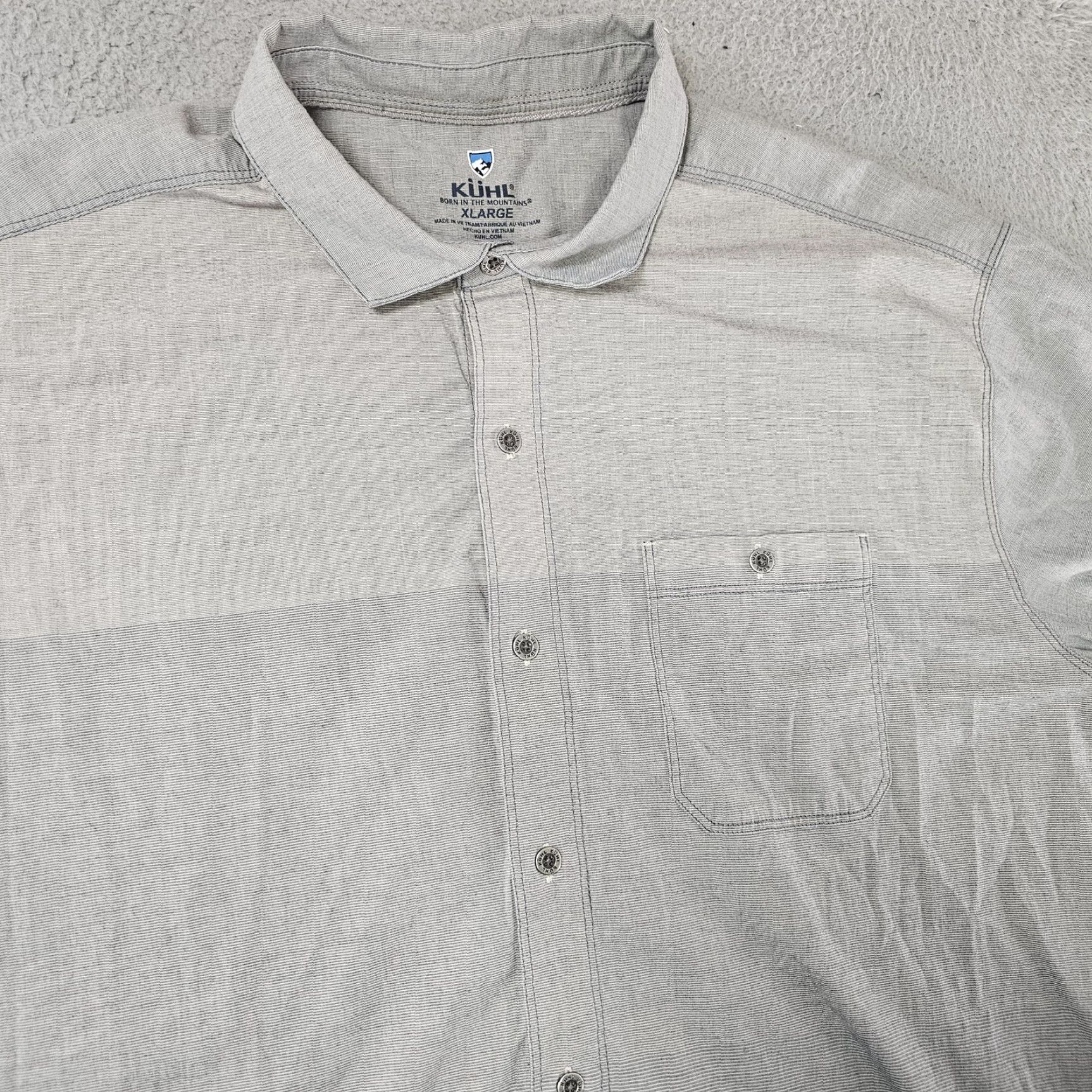Vintage Kuhl Shirt Mens XL Gray Short Sleeve Button Up Stretch Performance Travel Casual Size US XL / EU 56 / 4 - 2 Thumbnail