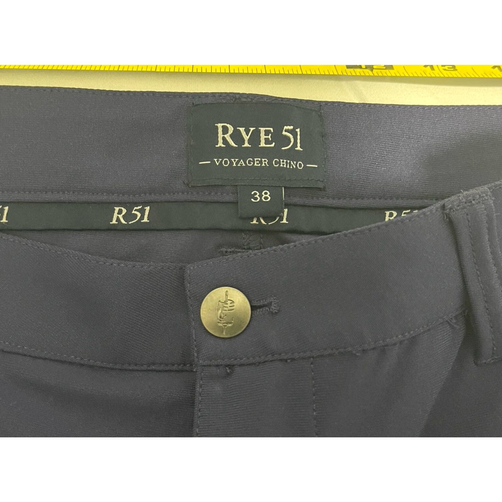 Vintage Rye51 Voyager Performance Pants Men 38 Blue 5-Pocket Chino Straight Leg 33.5in Inseam Regular Fit EUC Size US 38 / EU 54 - 2 Thumbnail