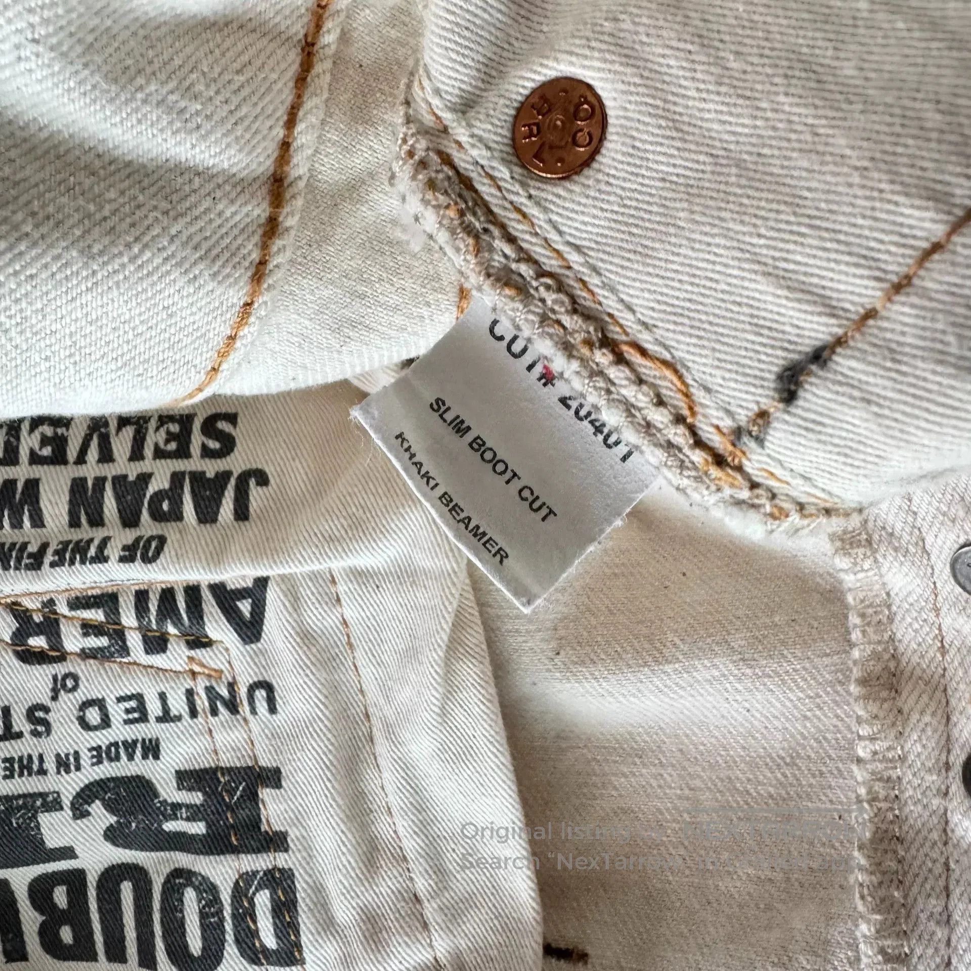 RRL Ralph Lauren RRL Slim Boot Cut White Jeans. Size 29" - 5 Thumbnail