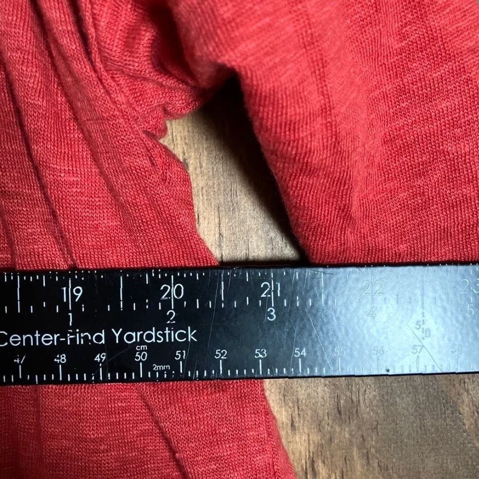 Vintage Tahari Womens Shirt Orange V Neck Short Sleeve 100% Linen Large Size L / US 10 / IT 46 - 7 Thumbnail