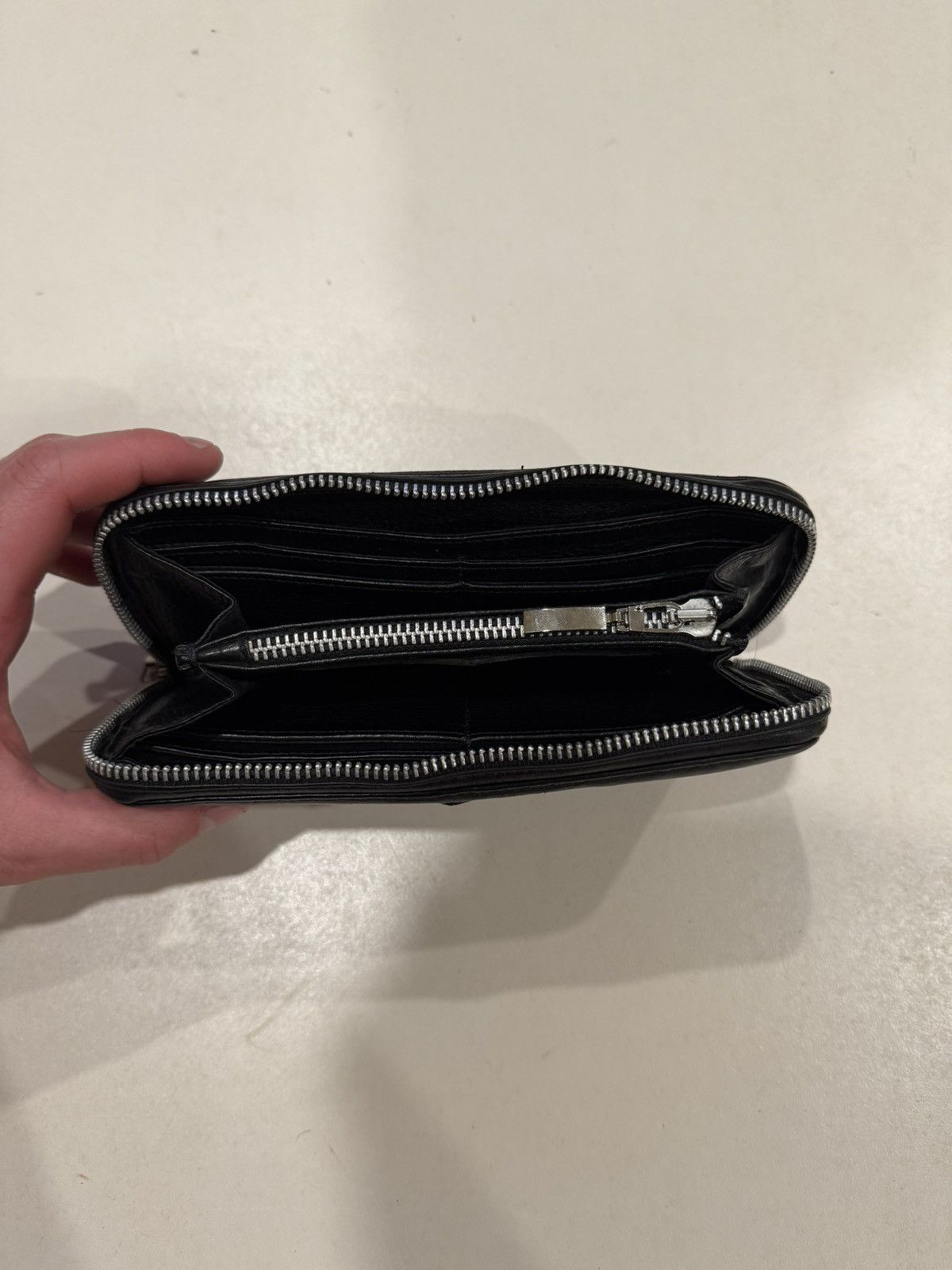 Chrome Hearts Chrome Hearts BS Fleur Wallet Black Leather Silver Scroll Size ONE SIZE - 8 Thumbnail