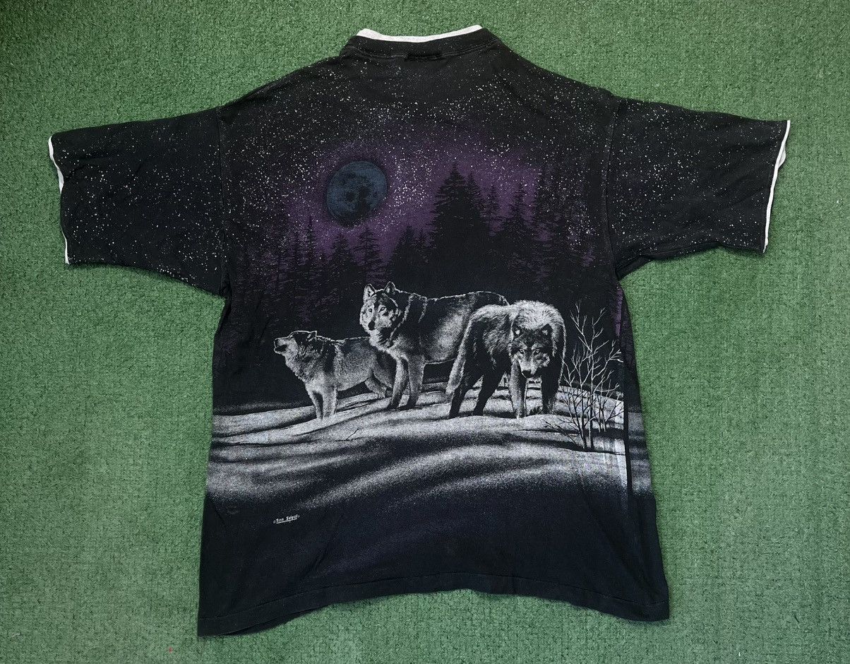 Vintage Vintage 1991 Wolf Print Made in USA Tee Size US XL / EU 56 / 4 - 2 Thumbnail