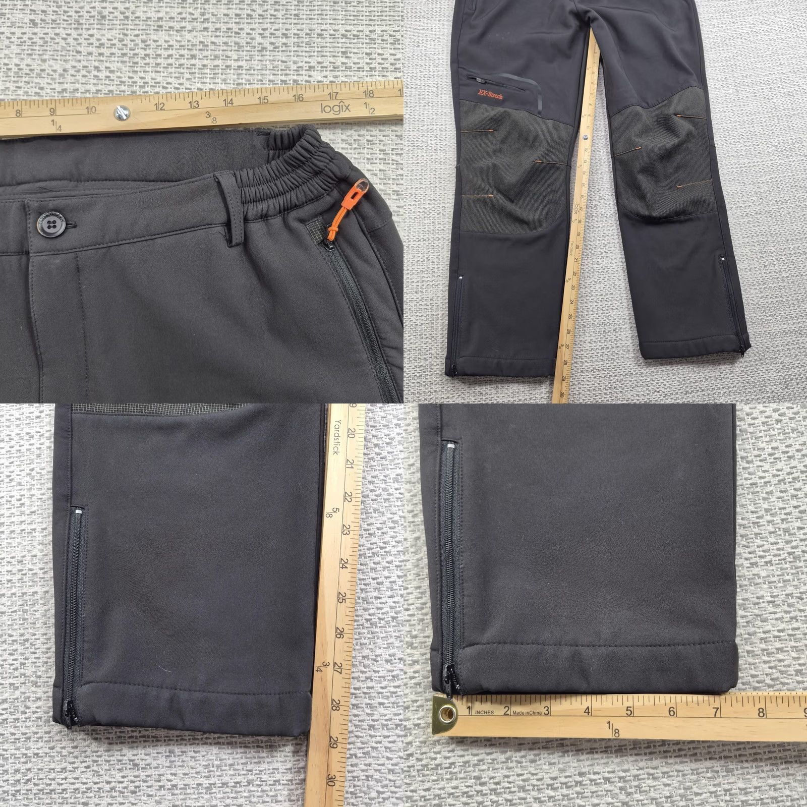 Vintage Postropaky Snow Pants Womens 14-Short Black Fleece Lined Insulated Hiking Ski Pockets Ankle Zip Front Flat Rise 8.5-10.5in Regular Inseam 29in Size 36" / US 14 / IT 50 - 8 Thumbnail
