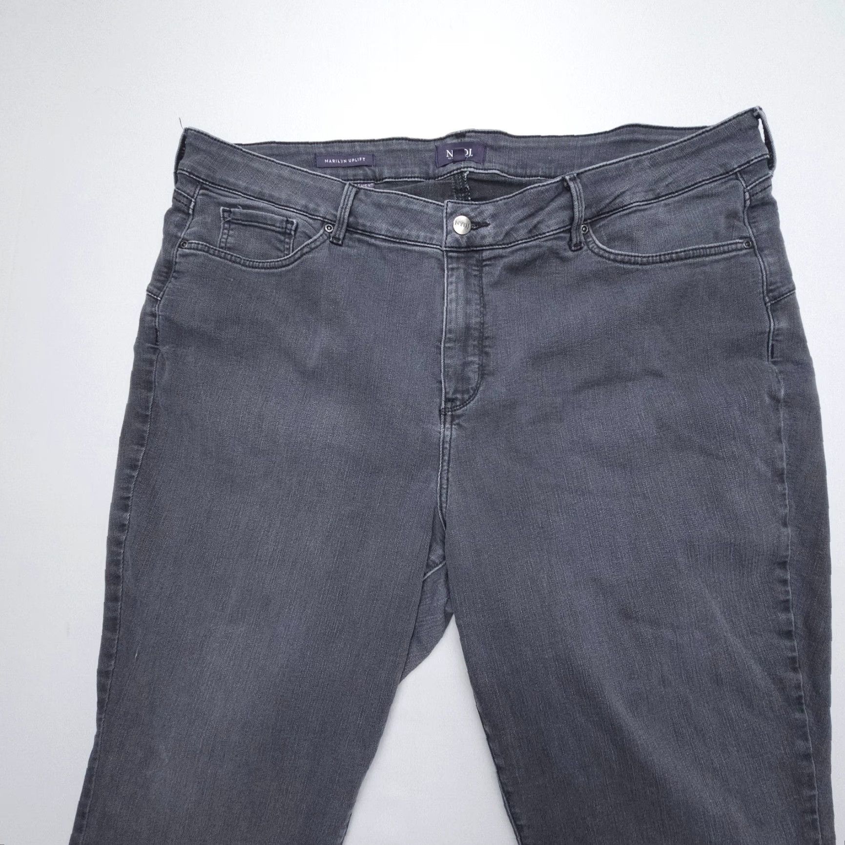 NYDJ NYDJ Marilyn Plus Size Jeans 20W Gray High Rise Stretch Denim Lift Tuck Womens Size 42" / US 20 - 3 Thumbnail