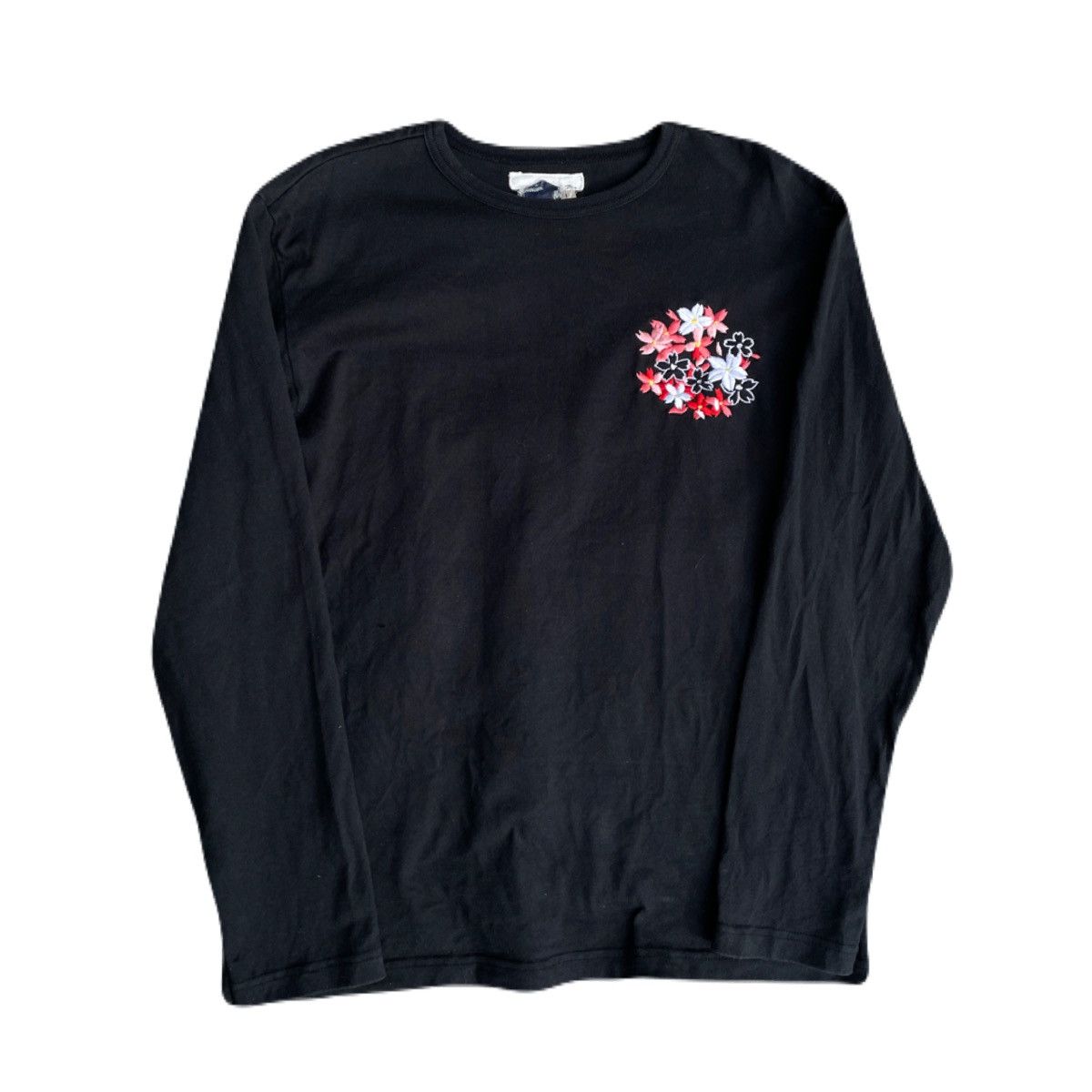 If Six Was Nine 2000s Japanese Skajan Sakura Embroidery Long Sleeve Tee Size US M / EU 48-50 / 2 - 4 Thumbnail
