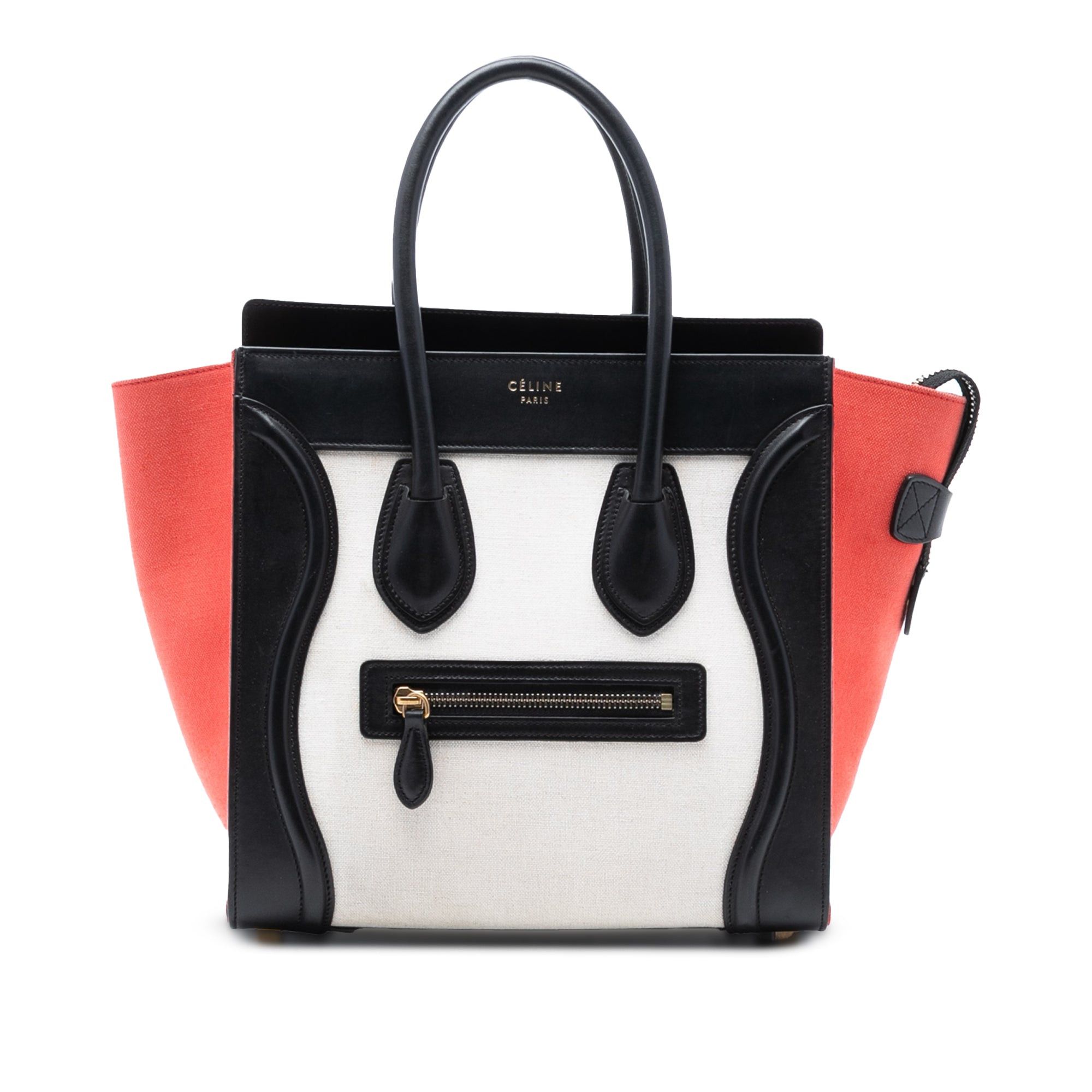 Micro Tricolor Canvas and Leather Luggage Tote