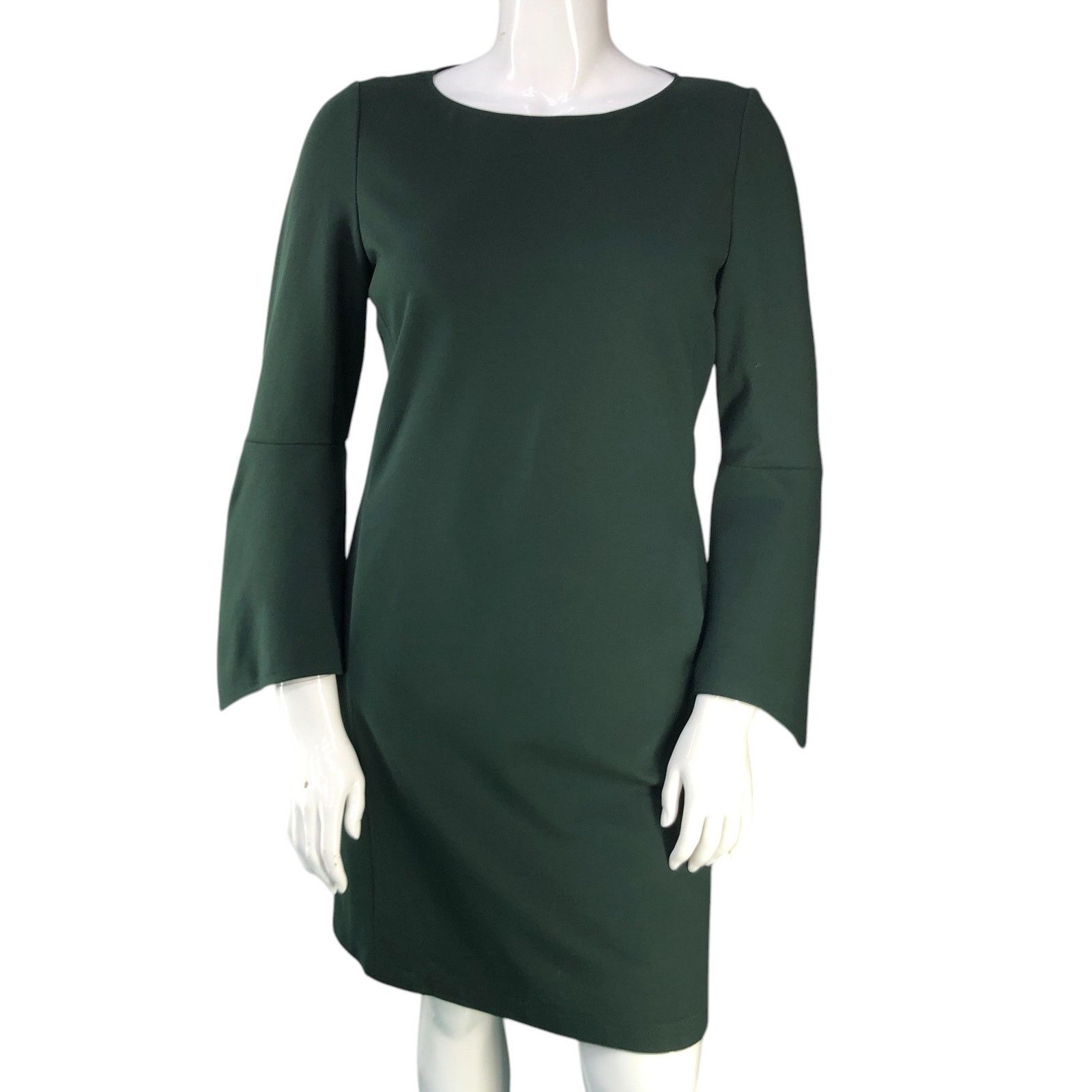 Lafayette 148 Size L Dress Flare Sleeve Round Neck POCKETS