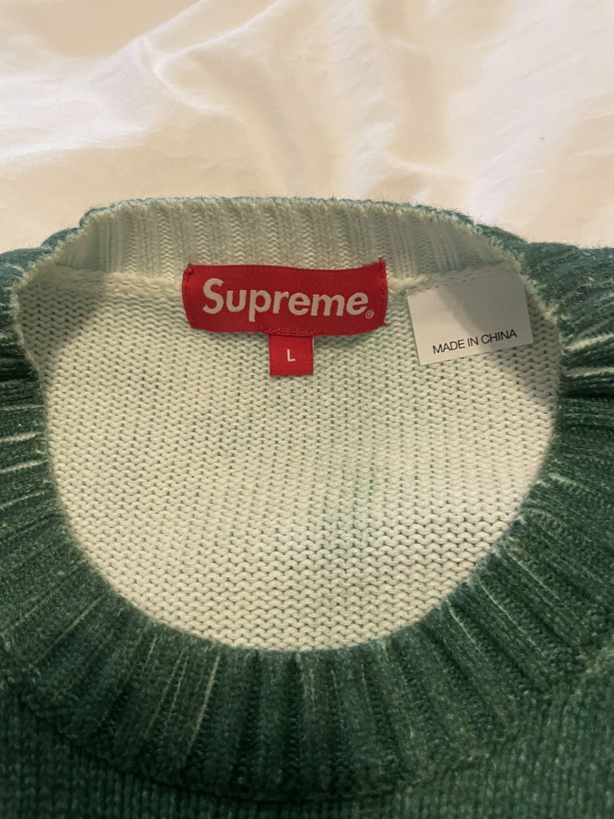 Supreme Supreme Printed Washed Sweater - Olive | Grailed