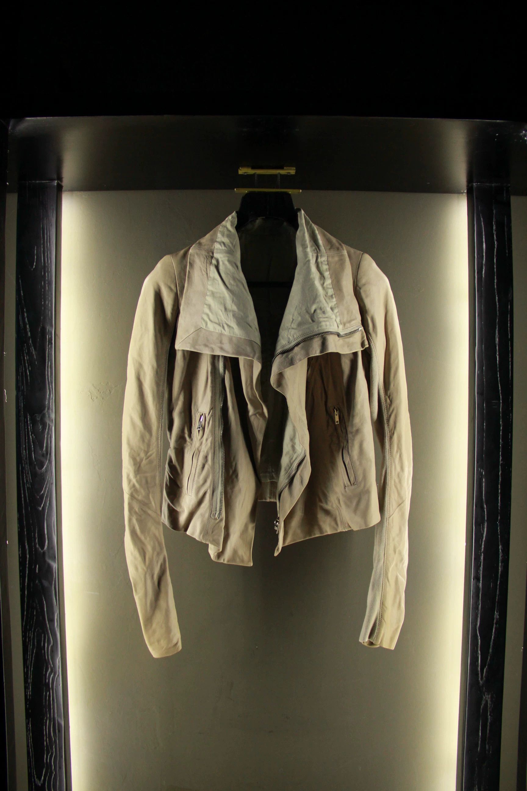 Rick Owens Rick Owens White Leather Jacket Men s Size US S / EU 44-46 / 1 - 1 Thumbnail