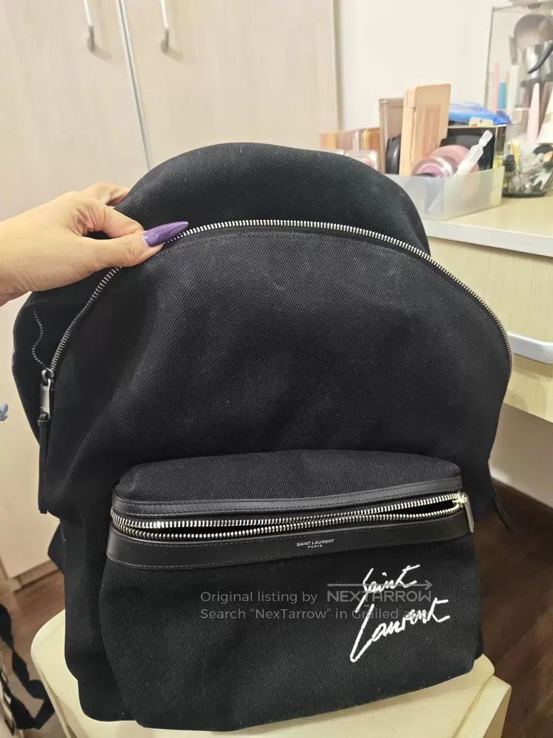 Saint Laurent Paris Saint Laurent Paris Black Embroidered Letter Backpack i Size ONE SIZE - 1 Thumbnail
