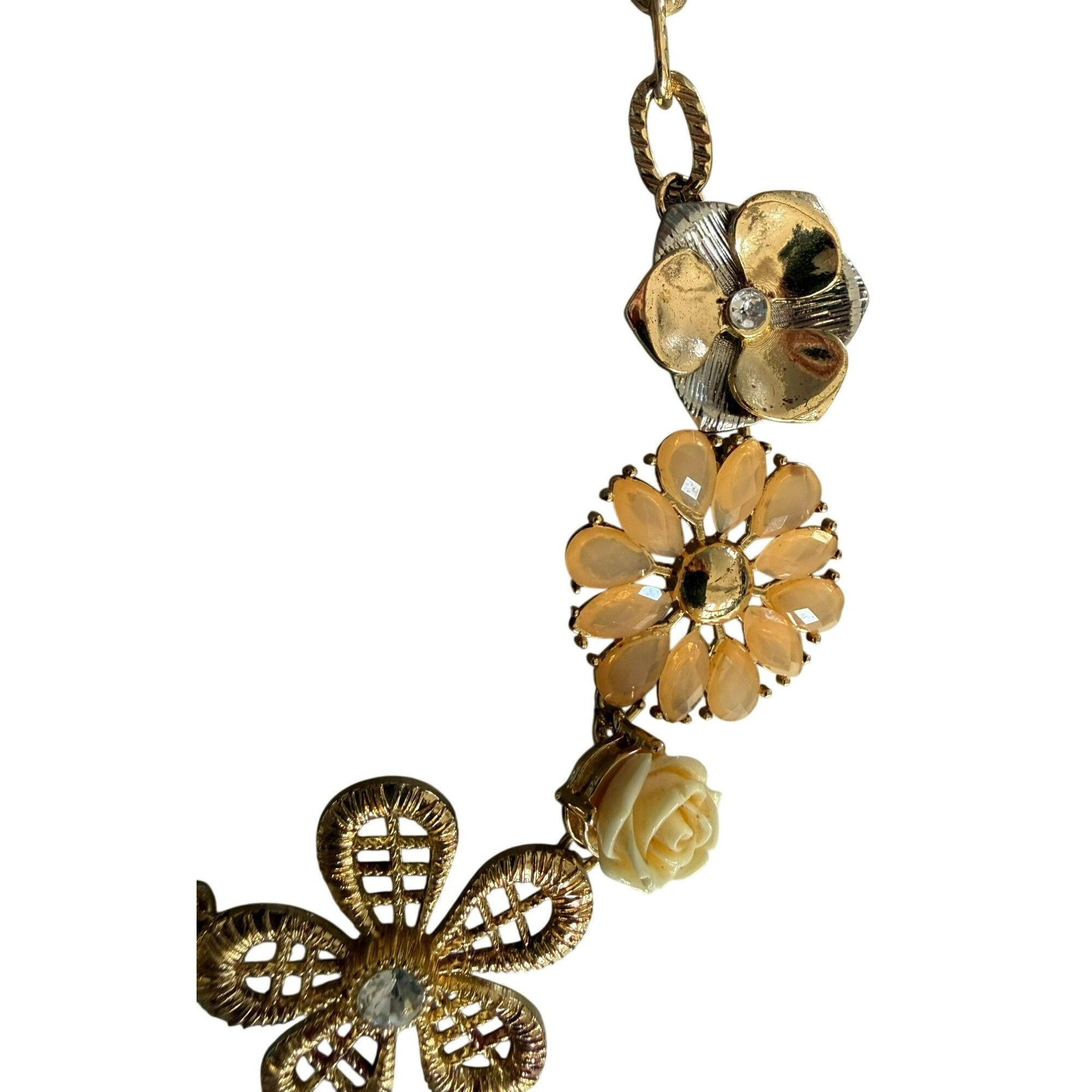 Other Chunky Gold-Tone Floral Insect Statement Necklace With Cryst Size ONE SIZE - 5 Thumbnail