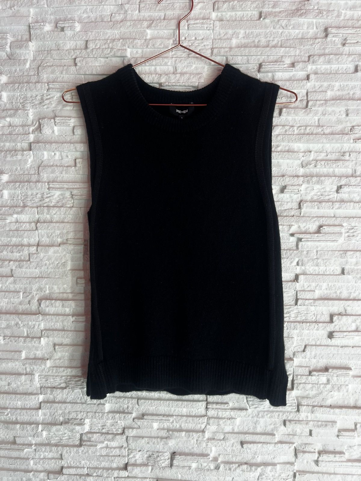 ME+EM ME+EM Wool Cashmere Sleeveless Knit Vest Black Size S Size S / US 4 / IT 40 - 2 Thumbnail