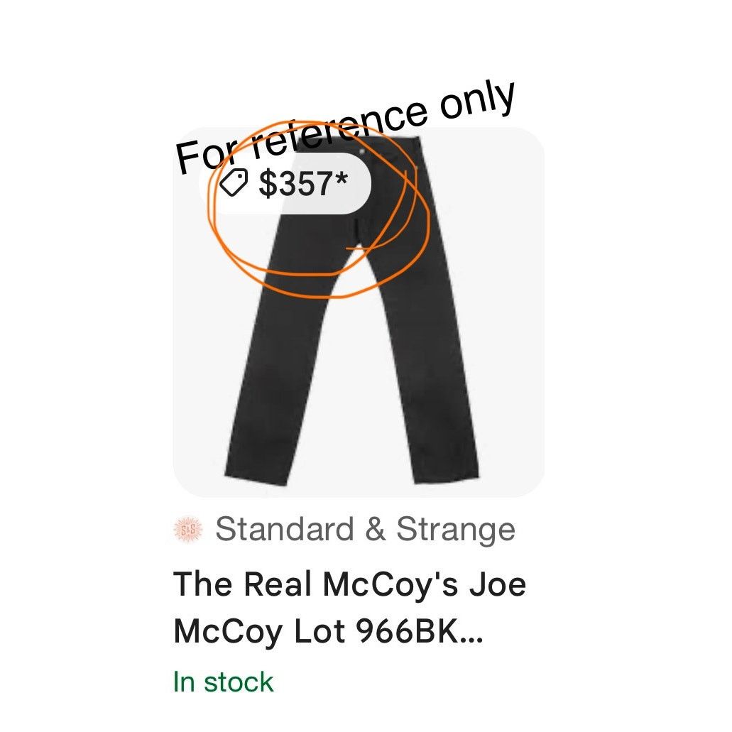 Joe's NWT Men's Joe's Jeans McCoy Lot 966BK Black Denim Jeans 33 Size US 33 - 3 Thumbnail