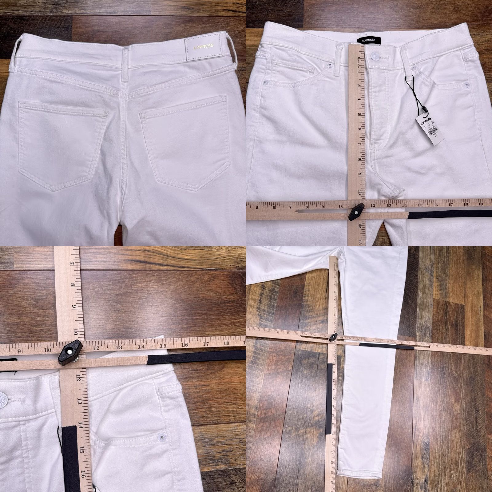 Express Express Skinny Mid Rise Jeans Womens 8R White Stretch New Size 30" / US 8 / IT 44 - 8 Thumbnail