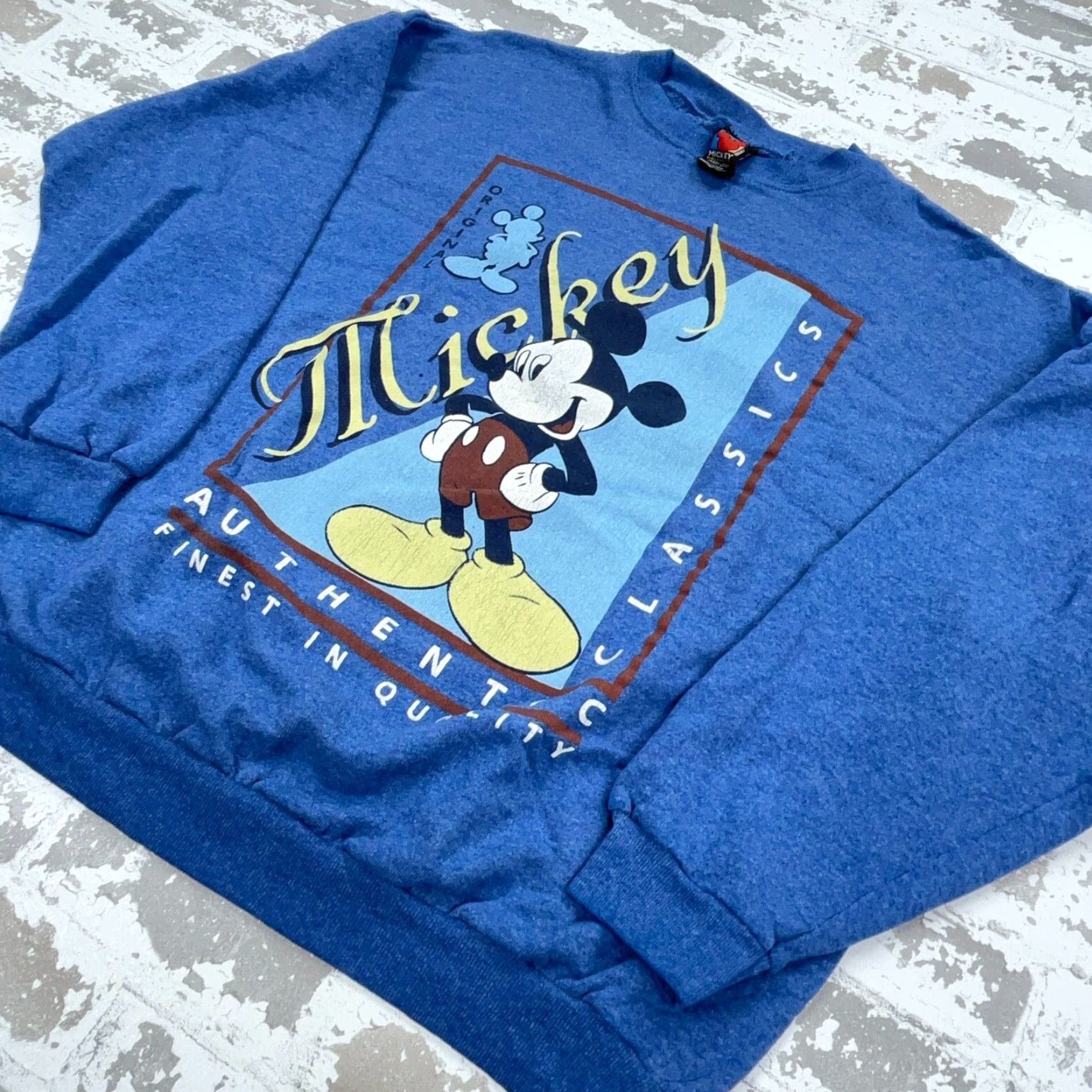 Mickey Unlimited VINTAGE Mickey Mouse Disney Sweatshirt Men XL Blue Crew Neck Pullover Cartoon Logo 90s Y2K Retro Size US XL / EU 56 / 4 - 2 Thumbnail