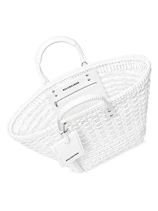 Balenciaga o1y0625 Size : OS / Basket Bag in White Size ONE SIZE - 4 Thumbnail