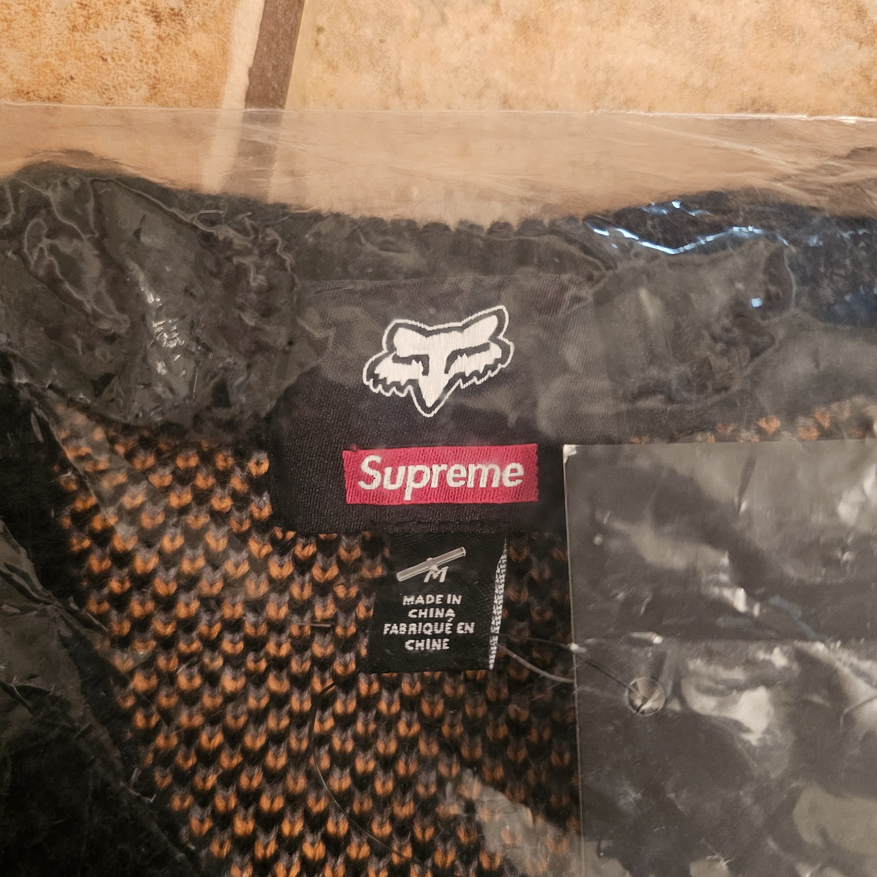 Supreme Supreme Fox Racing Knit Sweater Black/Orange FW25 - Medium Size US M / EU 48-50 / 2 - 2 Thumbnail