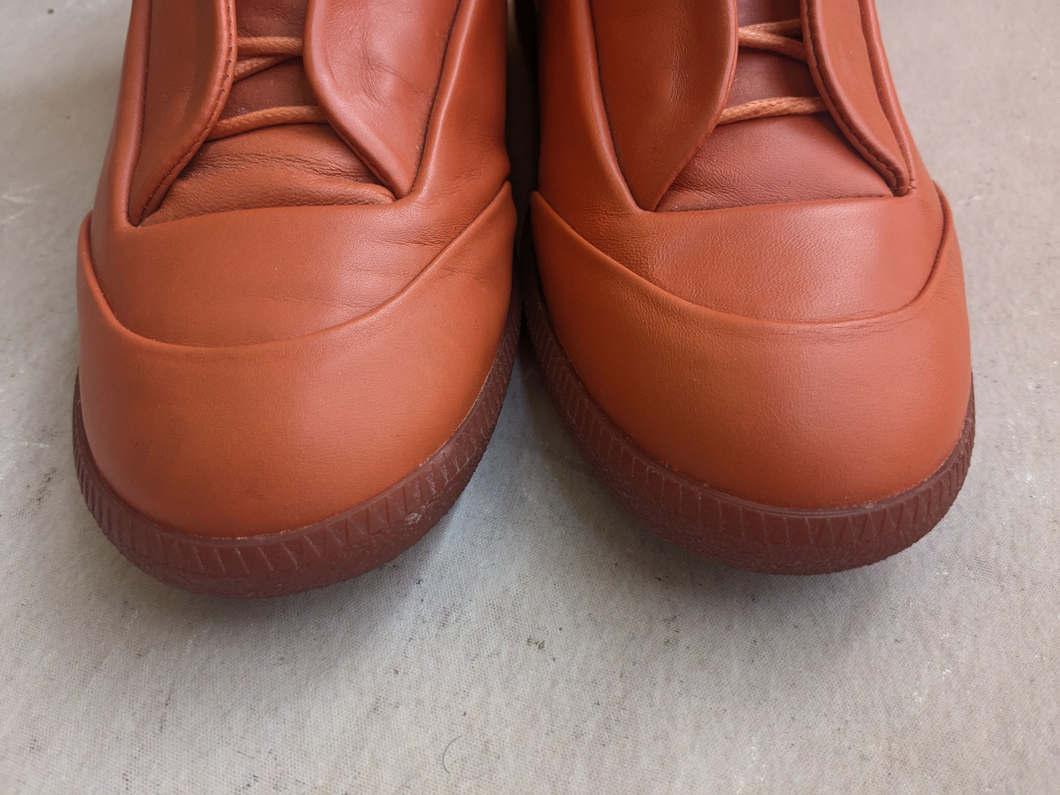 Maison Margiela Maison Margiela Future Orange Leather 10 43 Italy High Tops Size US 10 / EU 43 - 2 Thumbnail