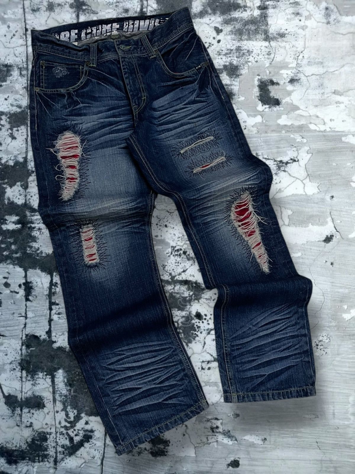Hysteric Glamour Rare VTG 1990s Designer More Core Division Distressed Denim Size US 32 / EU 48 - 2 Thumbnail