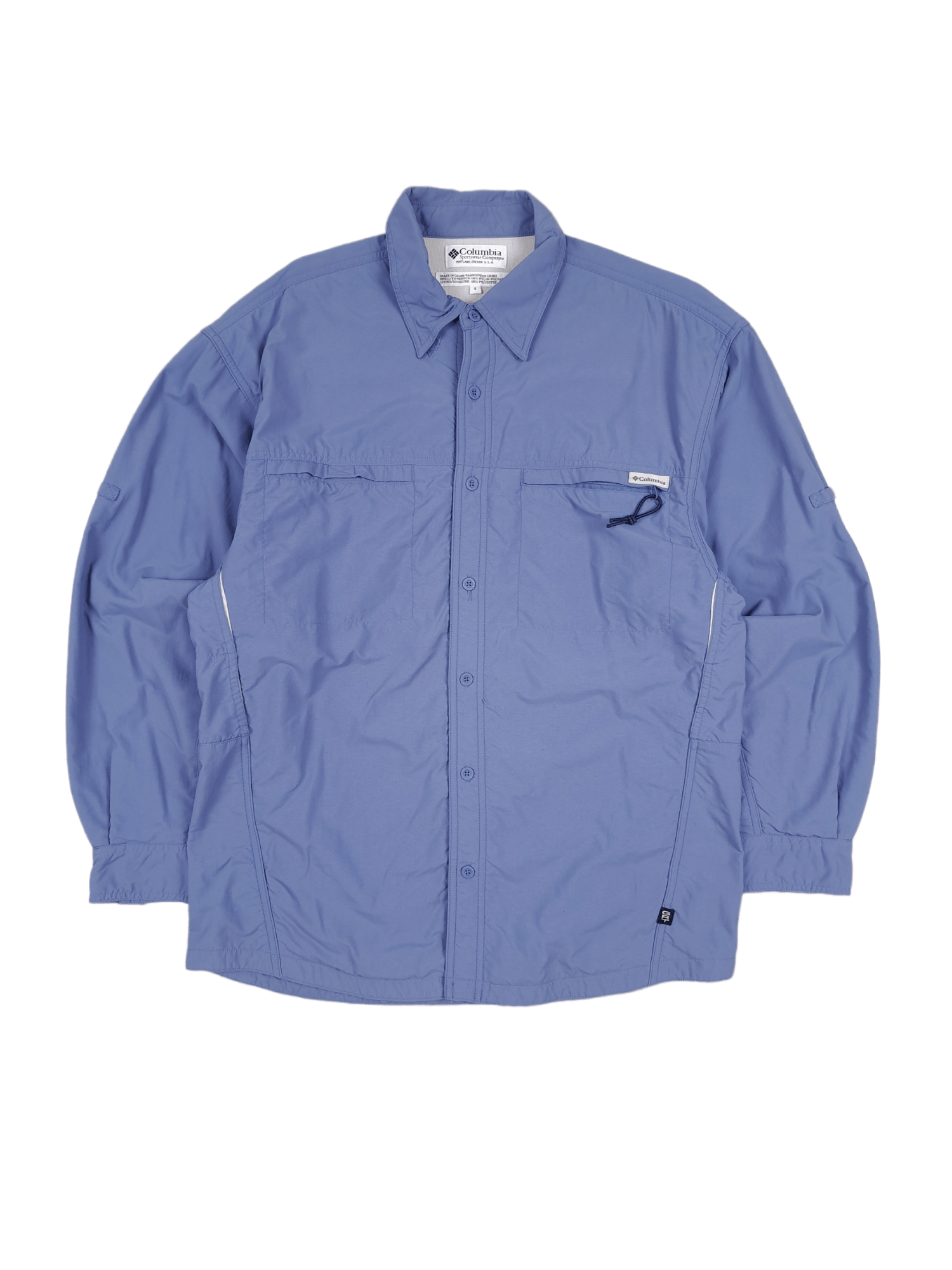 Columbia × Vintage 💎 90's Vintage Columbia Light Shirt Jacket Logo Blue Size US S / EU 44-46 / 1 - 1 Thumbnail