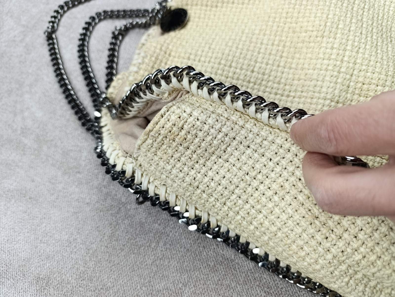 Stella McCartney STELLA MCCARTNEY FALABELLA COTTON TOTE BEIGE Size ONE SIZE - 12 Thumbnail