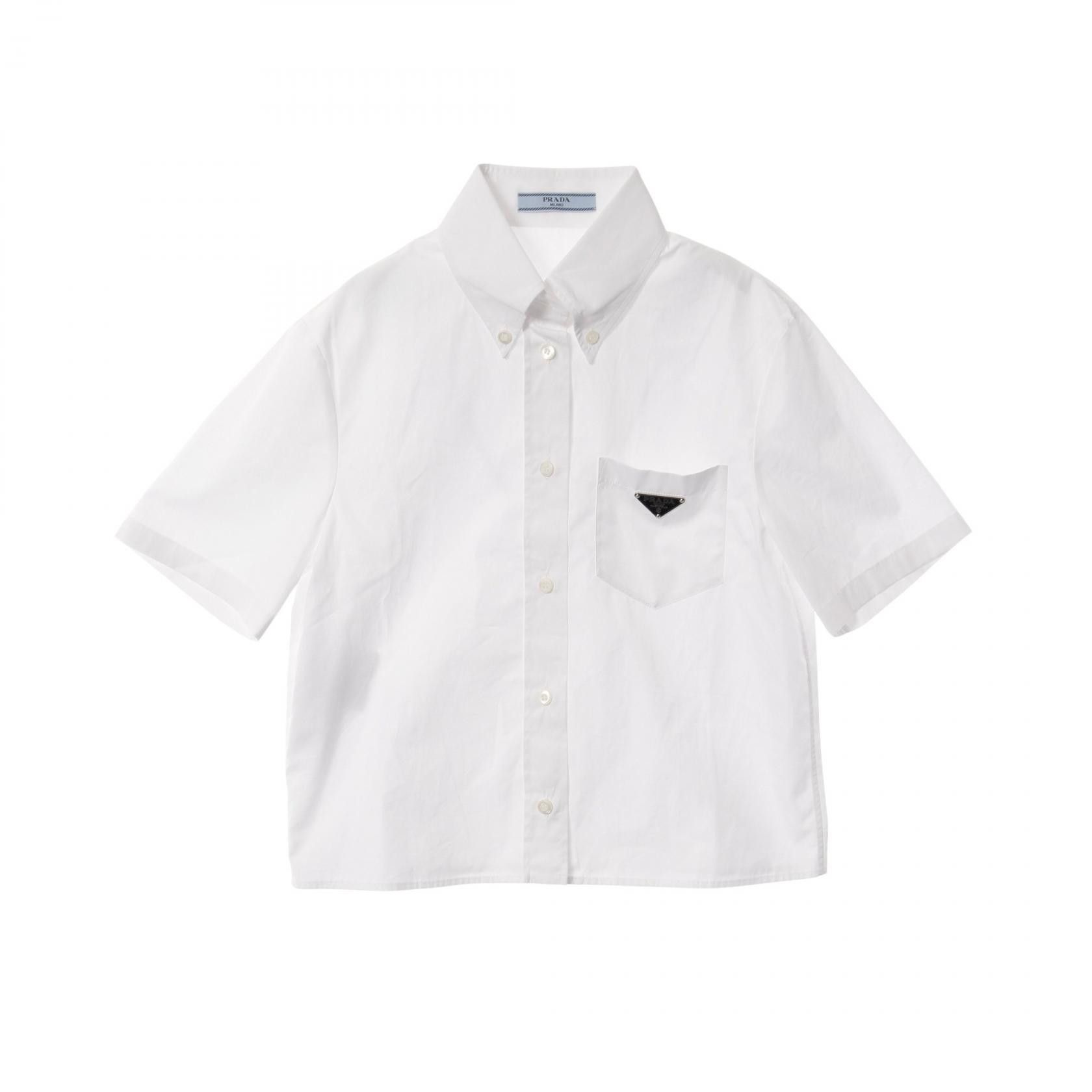 Prada Prada Prada Cropped Poplin Cotton Top Cotton Tops P419G DUTY FREE for USA Size ONE SIZE - 1 Thumbnail