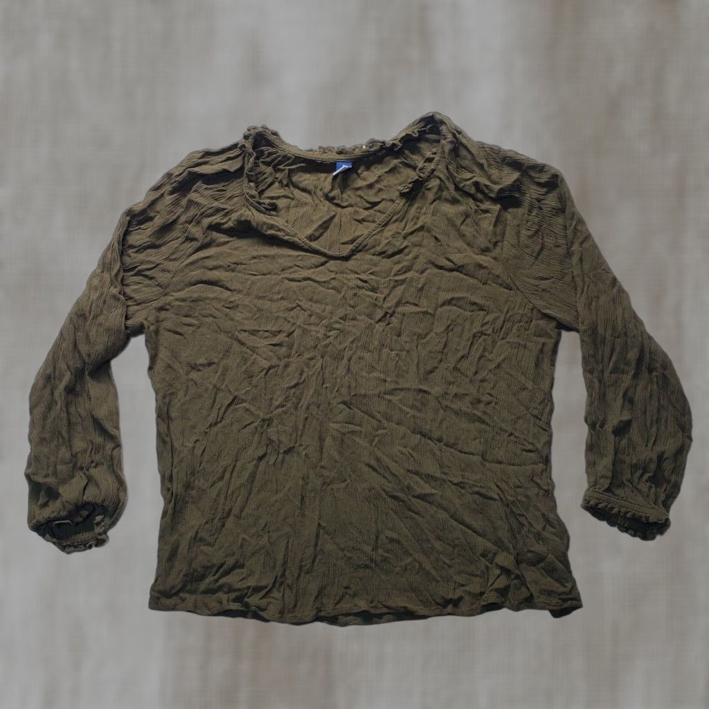 Old Navy Old Navy Shirt Adult Women Large Brown 100% Cotton Short Sleeve Stretch T-Shirt Size L / US 10 / IT 46 - 1 Thumbnail