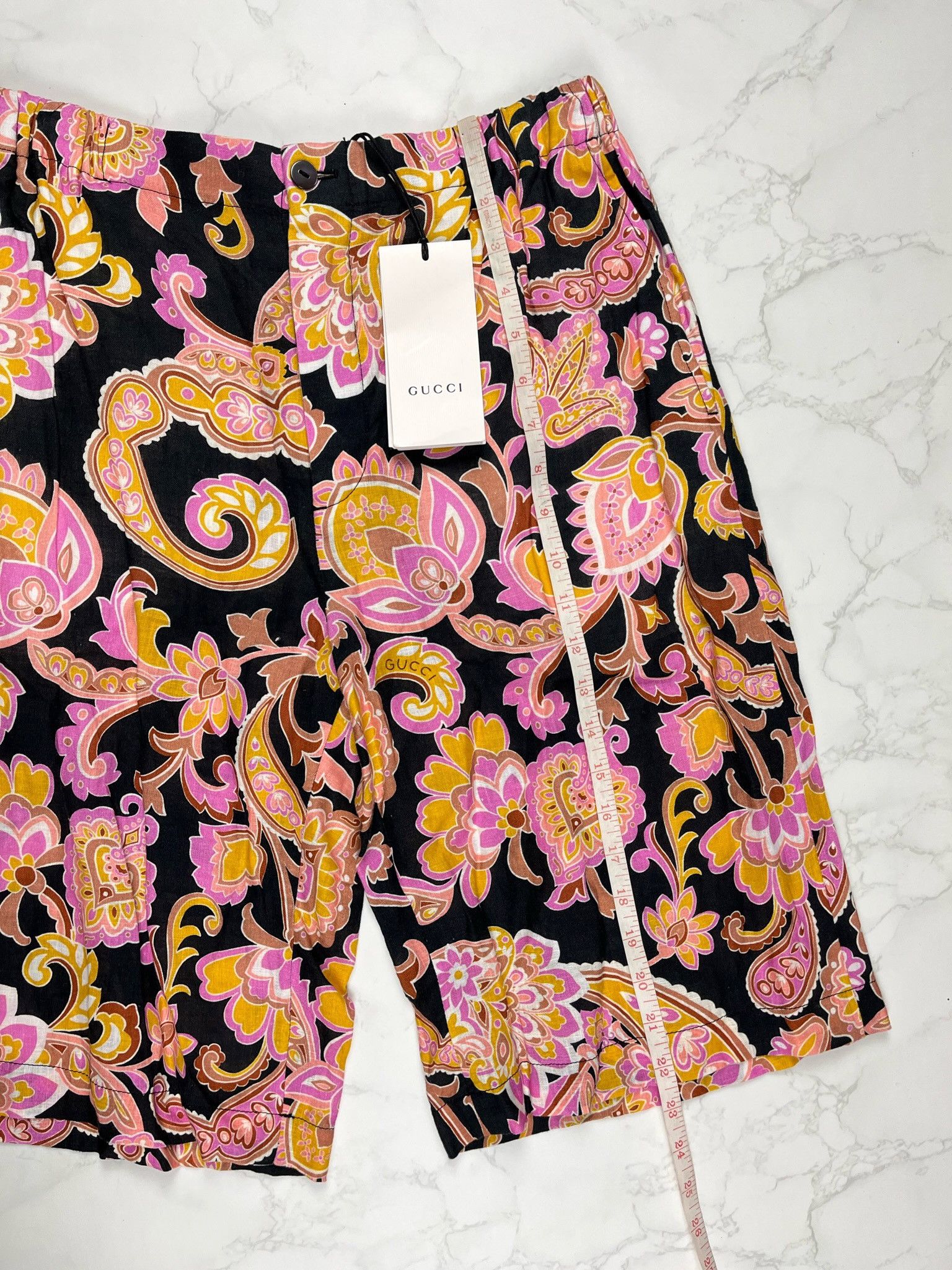 Gucci 🔥60% OFF🔥 [SALE] Gucci Paisley Print Linen Shorts Size US 28 / EU 44 - 6 Thumbnail