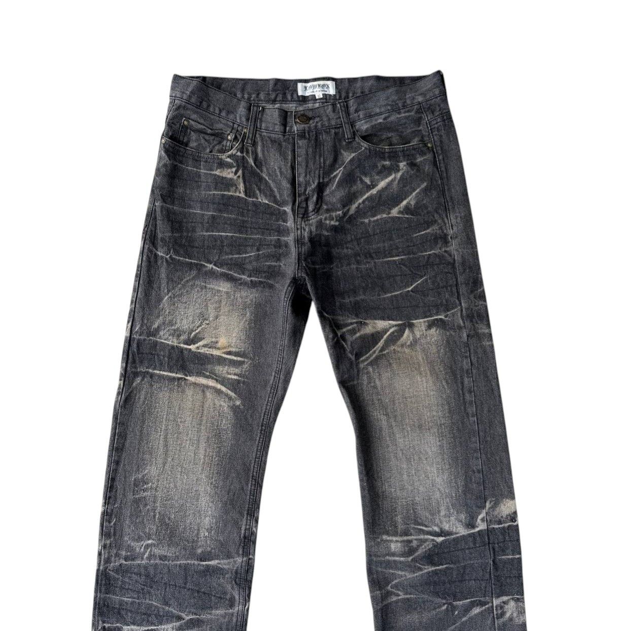 LOWBOX Archival LOWBOX Distressed Mud-Wash Denim Faded Black Grunge Size US 32 / EU 48 - 6 Thumbnail