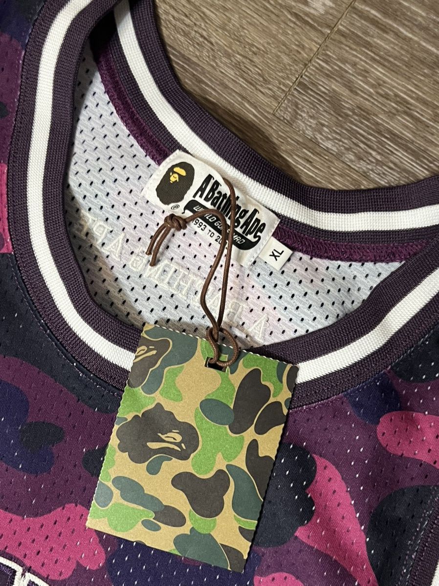 Bape A Bathing Ape Purple ABC Camo Jersey New With Tags Size US XL / EU 56 / 4 - 4 Thumbnail