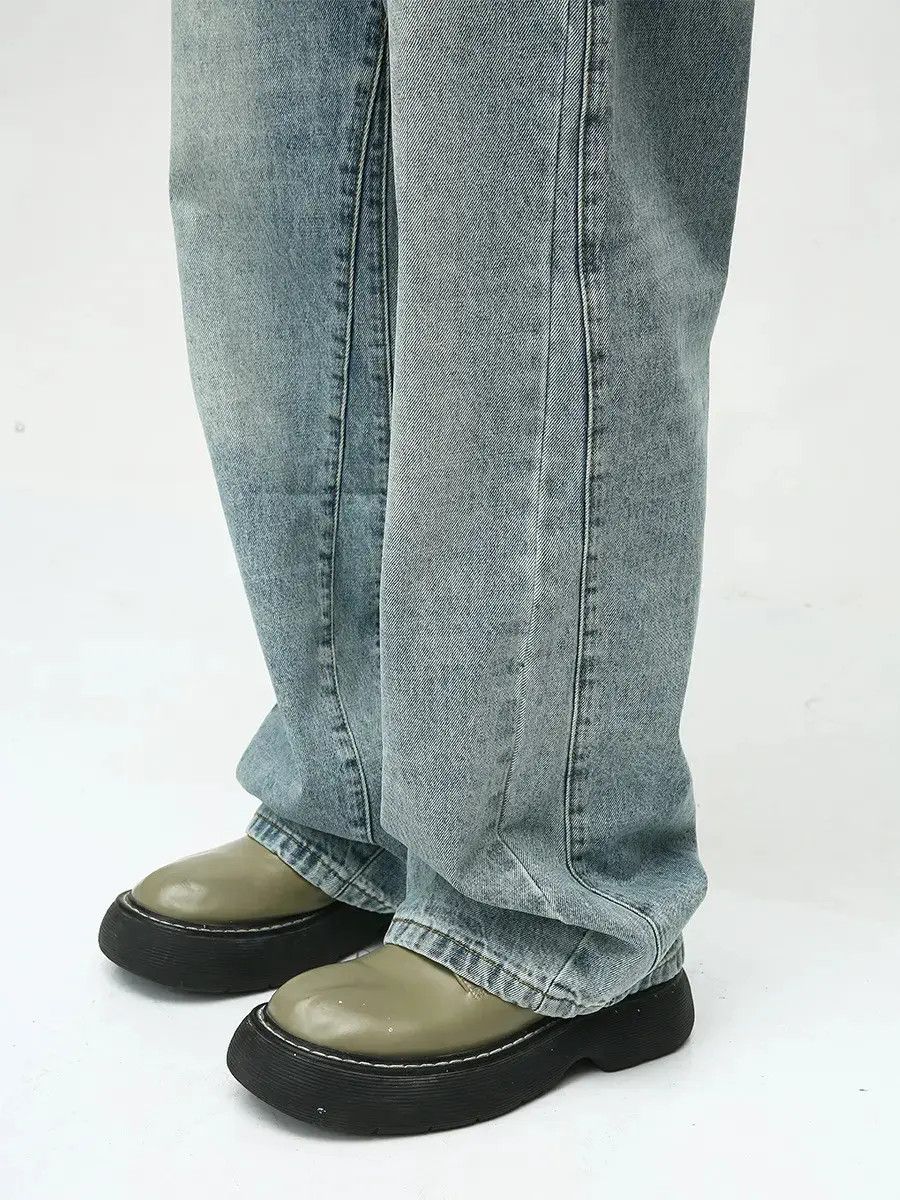 Japanese Brand Retro loose wide leg straight leg jeans Size US 32 / EU 48 - 4 Thumbnail