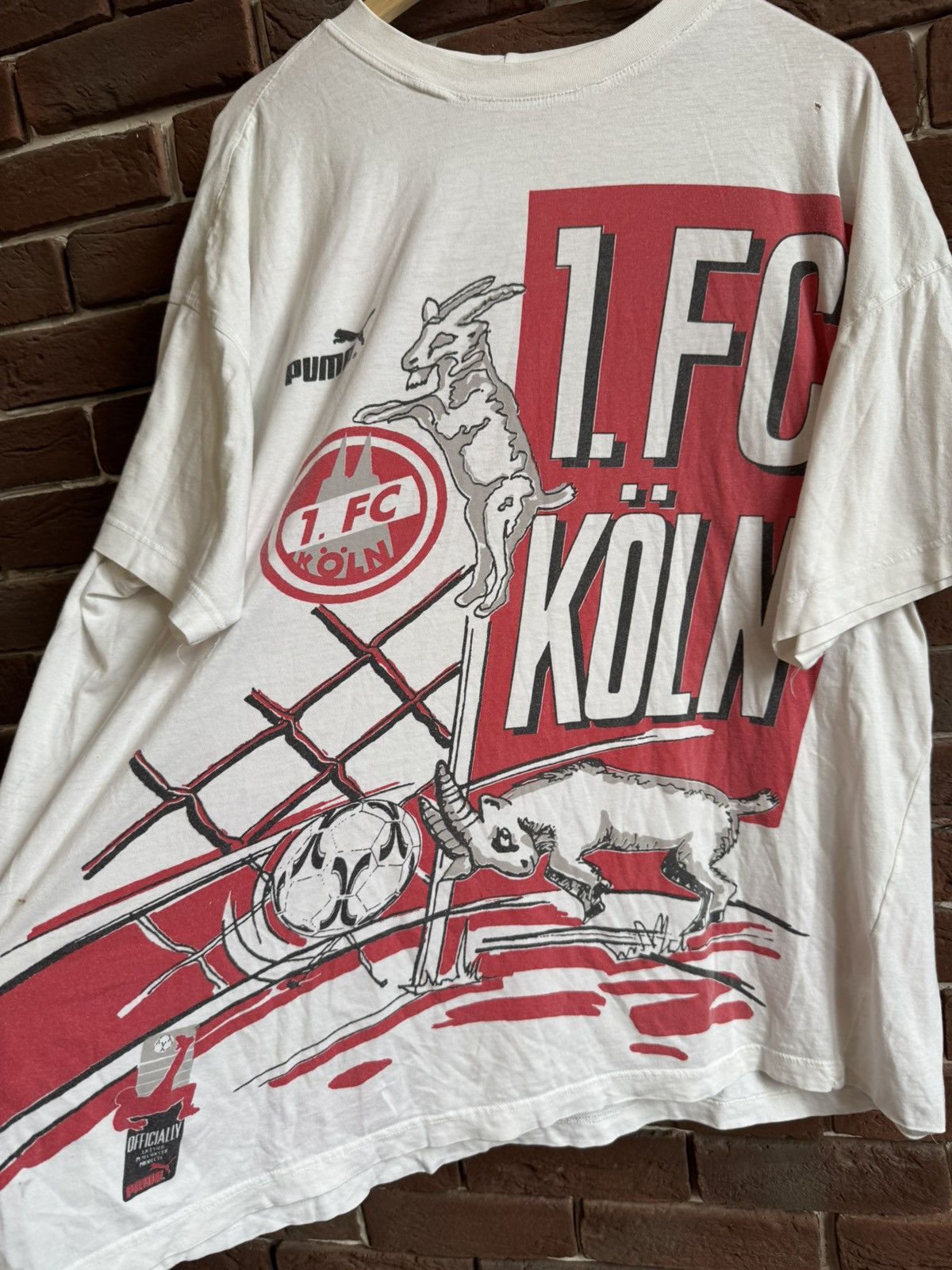 Puma Vintage Puma 1.FC Koln 90s Soccer Tshirt Jersey Blokecore Size US XXL / EU 58 / 5 - 4 Thumbnail