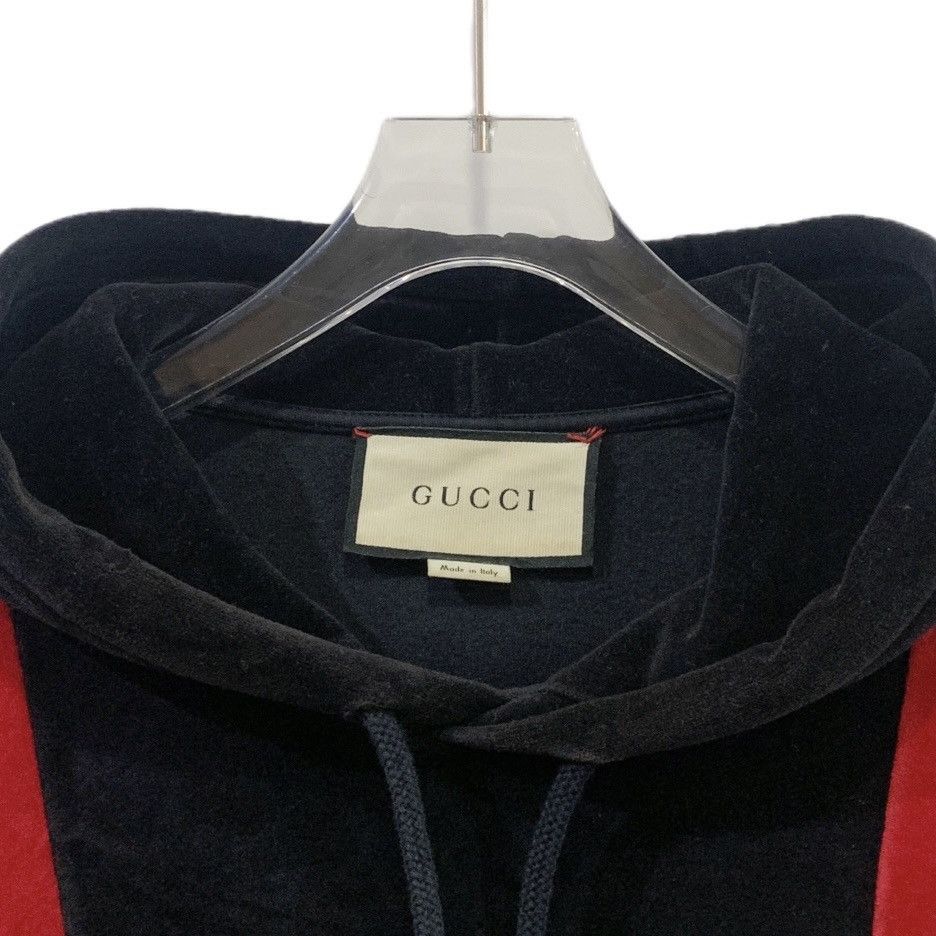 Gucci Gucci Black Red-Green Stripe Velvet Hooded Sweatshirt K26WX Size S / US 4 / IT 40 - 4 Thumbnail
