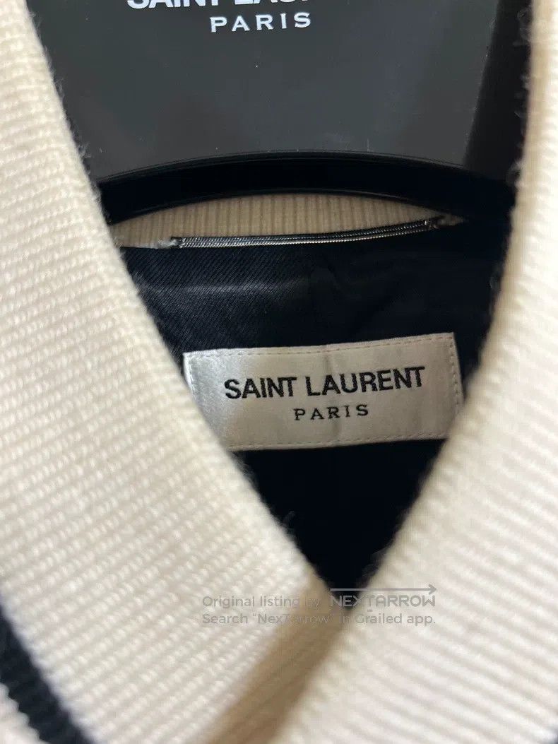 Saint Laurent Paris Saint Laurent Paris Ivory White Leather Patchwork Baseball Size US M / EU 48-50 / 2 - 4 Thumbnail