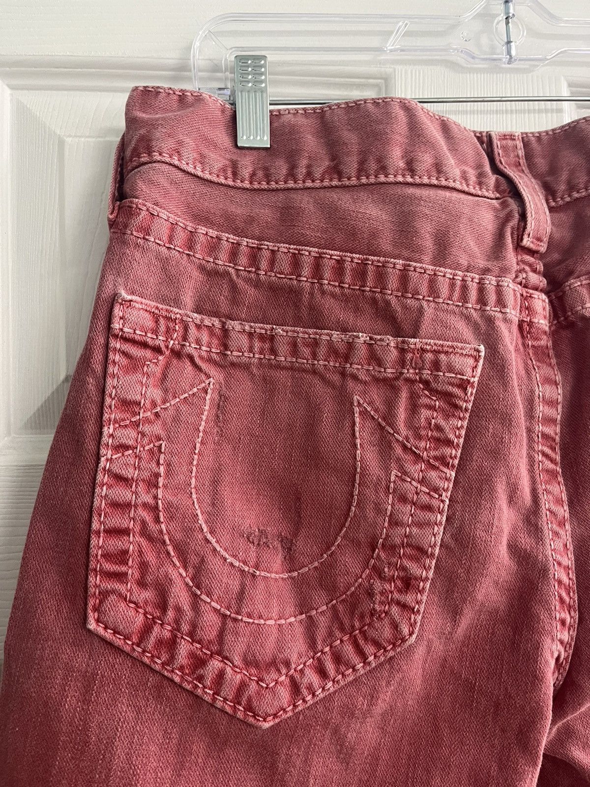 True Religion True Religion Faded Red Denim Jean Shorts Size US 32 / EU 48 - 4 Thumbnail