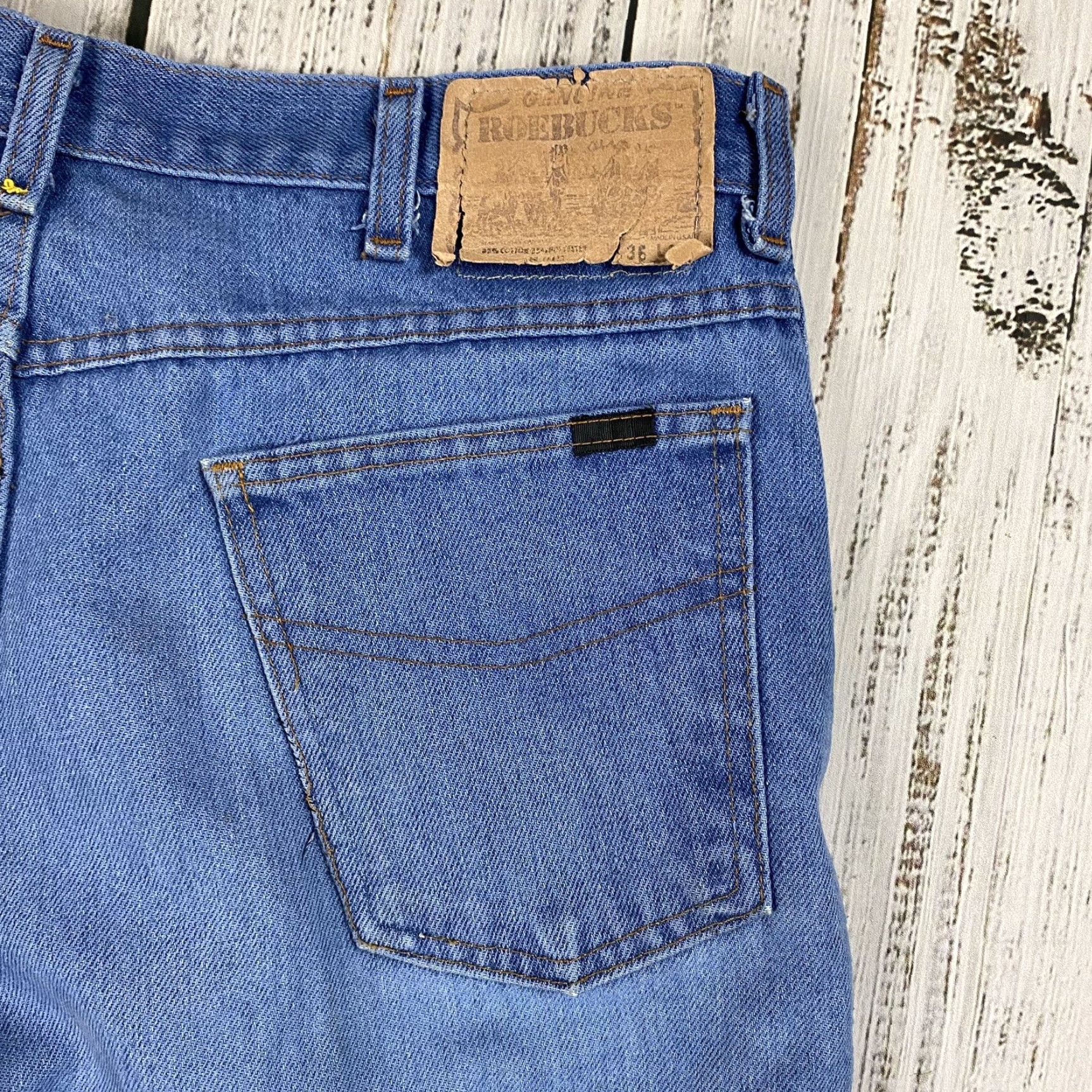 Sears VINTAGE SEARS ROEBUCK BLUE DENIM LIGHT WASH BOOTCUT JEANS 36x30 USA 80s Mens Size US 36 / EU 52 - 7 Thumbnail