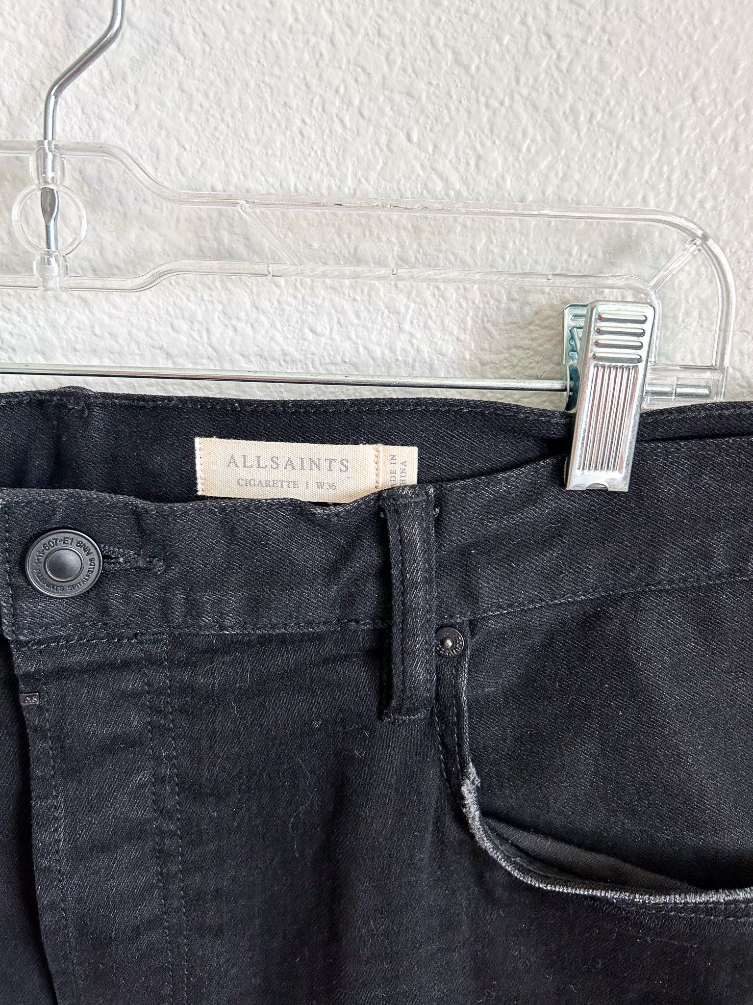 Allsaints Cigarette Skinny Fit Stretch Denim Jeans Size US 36 / EU 52 - 3 Thumbnail