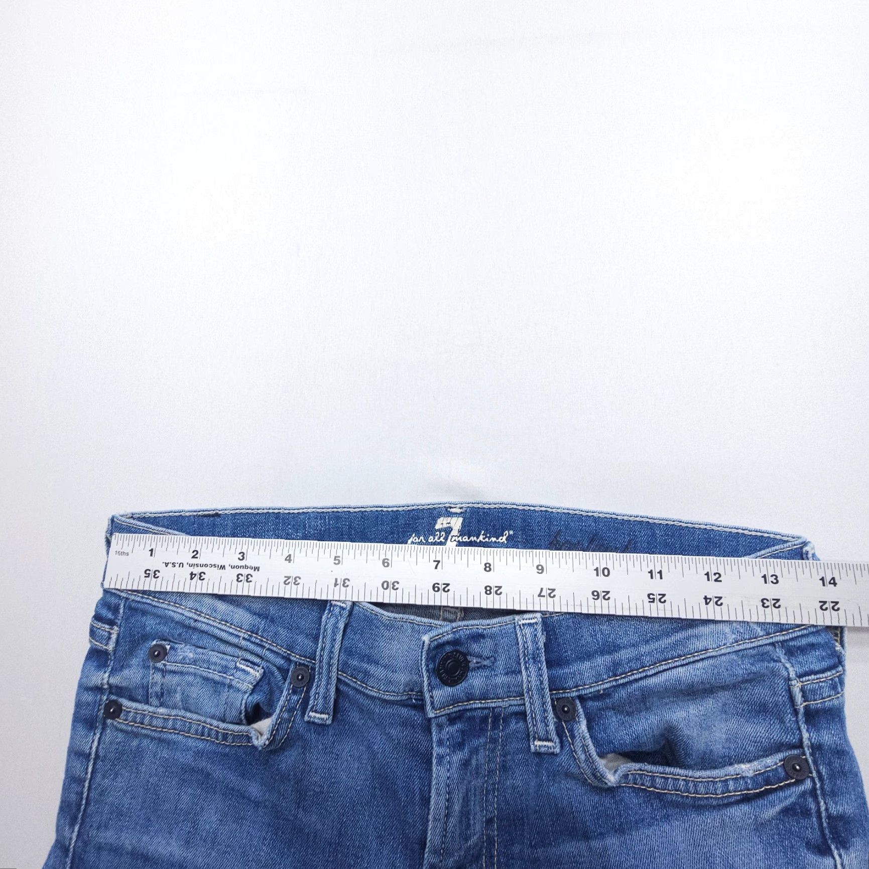 7 For All Mankind 7 For All Mankind Low Rise Bootcut Jeans 26 Regular Blue 29 Inseam Denim 5-Pocket Womens USA Made Belt Loops Size 26" / US 2 / IT 38 - 6 Thumbnail