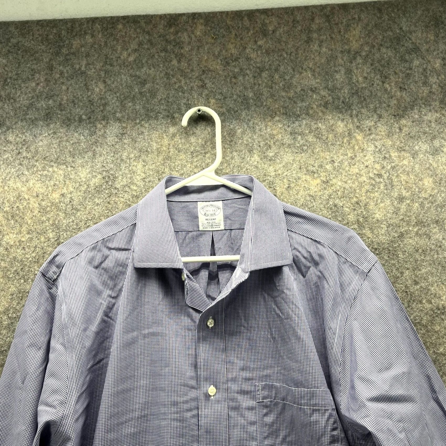 Brooks Brothers Brooks Brothers Shirt Men 16.5 33 Blue Check Button-Down Regent Preppy Supima Regular Casual Form... Size US XL / EU 56 / 4 - 2 Thumbnail