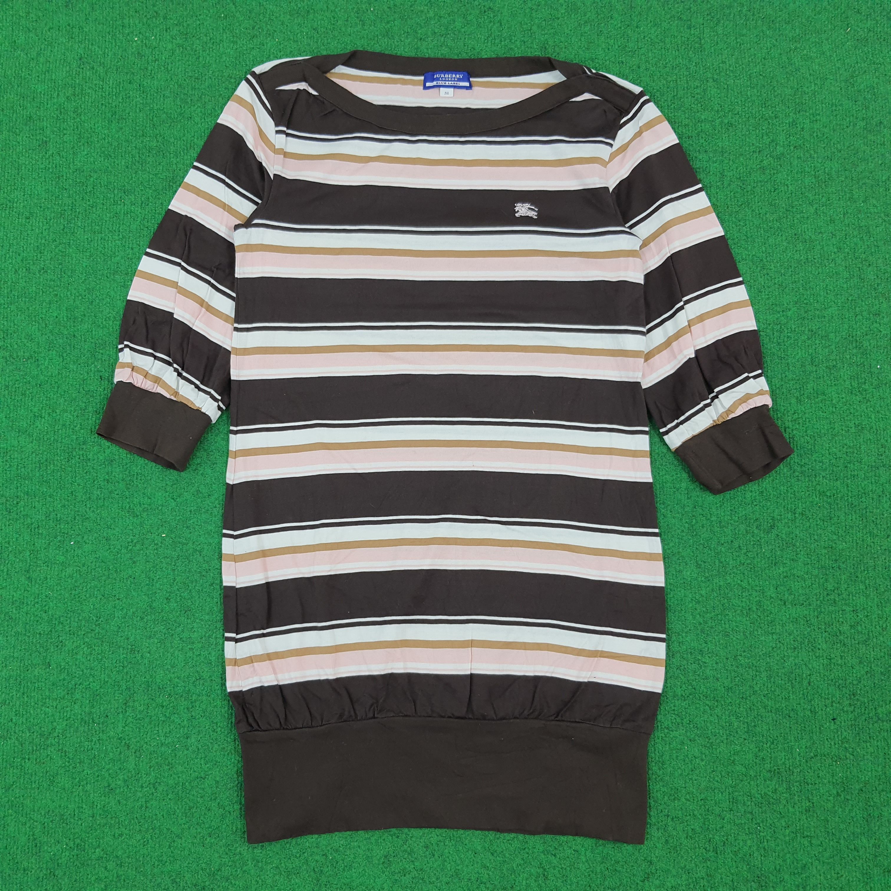 Burberry × Vintage Vintage Burberry London Blue Label Stripes Tshirt Size XS / US 0-2 / IT 36-38 - 1 Thumbnail