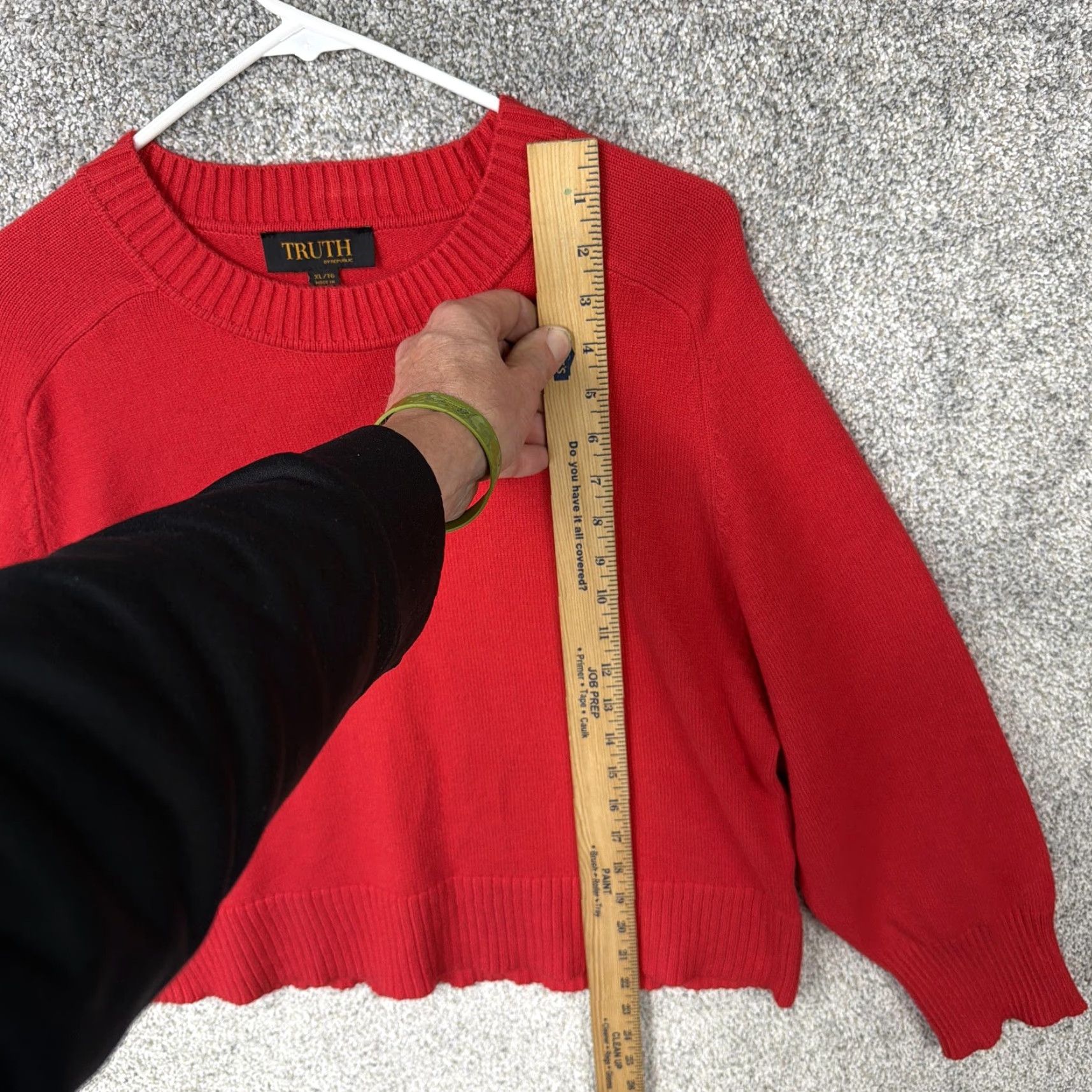 Vintage Truth By Republic Sweater Womens XL Red Crew Neck Knit Cozy Preppy Quiet Luxury Size XL / US 12-14 / IT 48-50 - 2 Thumbnail