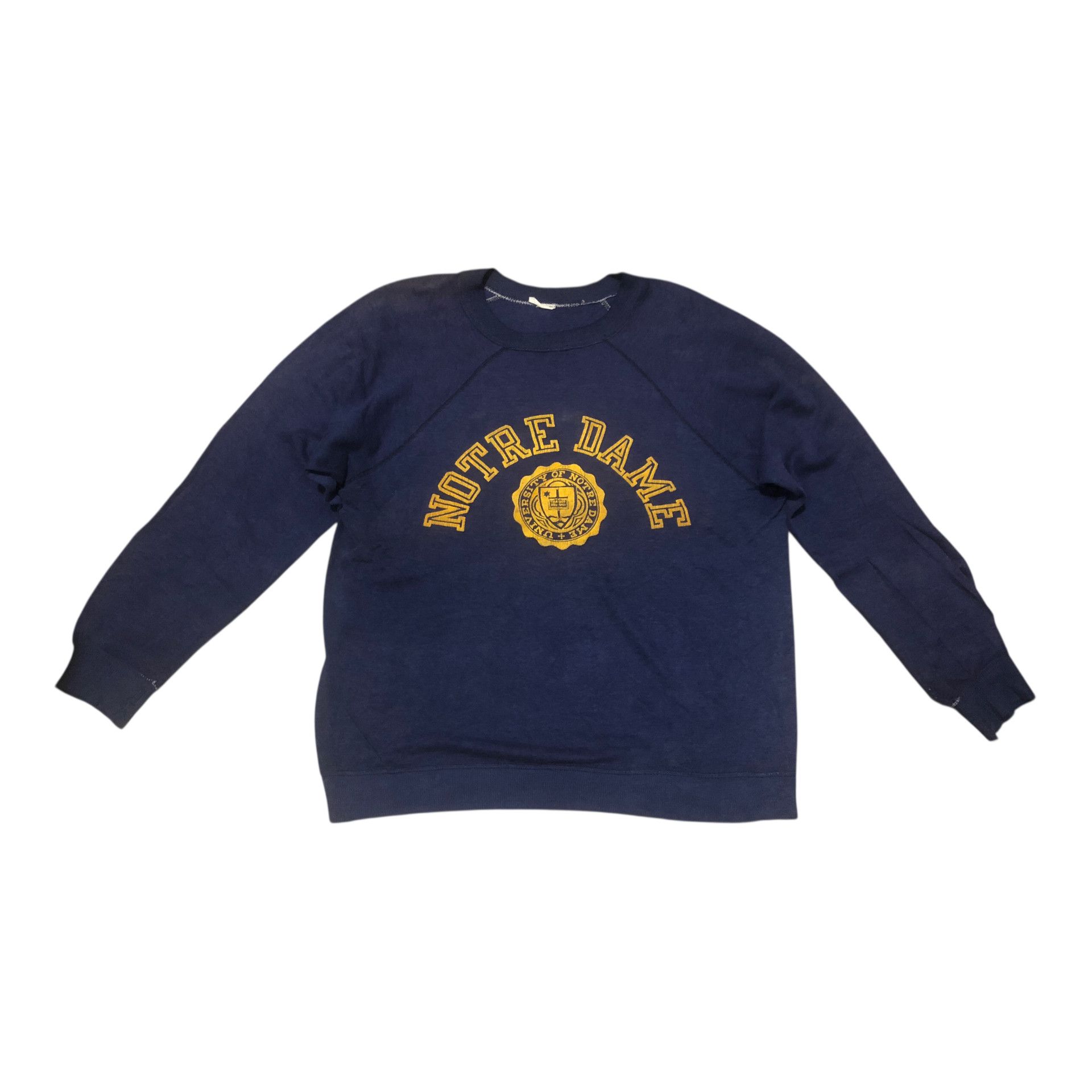 Vintage Vintage 70s/80s NOTRE DAME University Paper Thin Sweatshirt Size US XL / EU 56 / 4 - 1 Thumbnail
