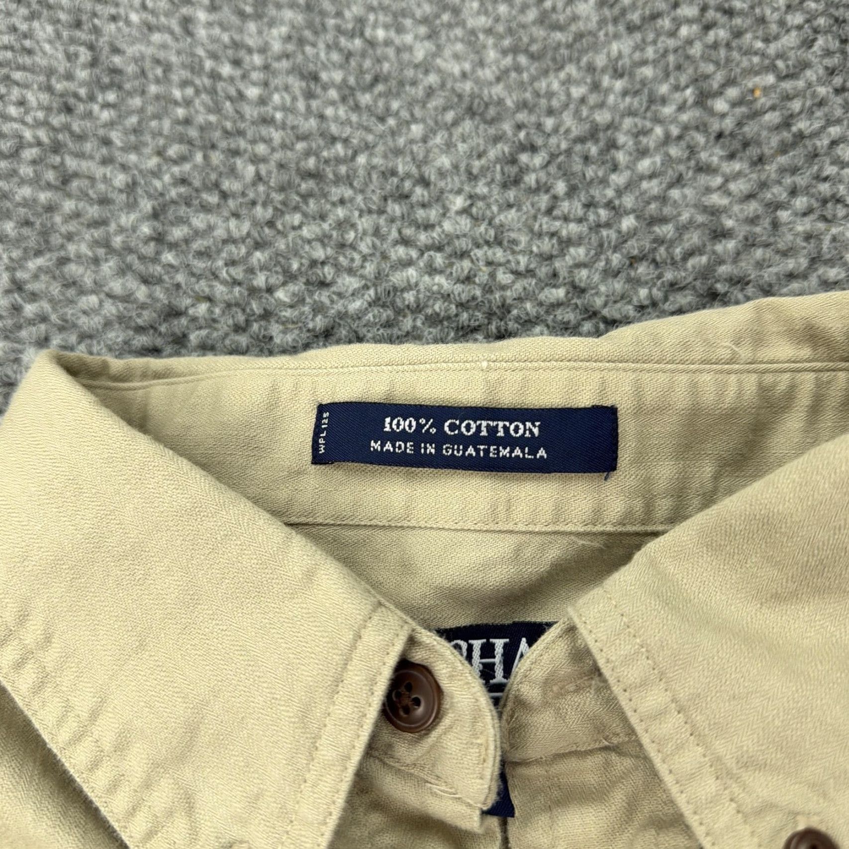 Chaps VINTAGE Chaps Shirt Mens L Khaki Navy Crest Logo Button Down 90s Embroidered Cotton Twill Size US L / EU 52-54 / 3 - 4 Thumbnail