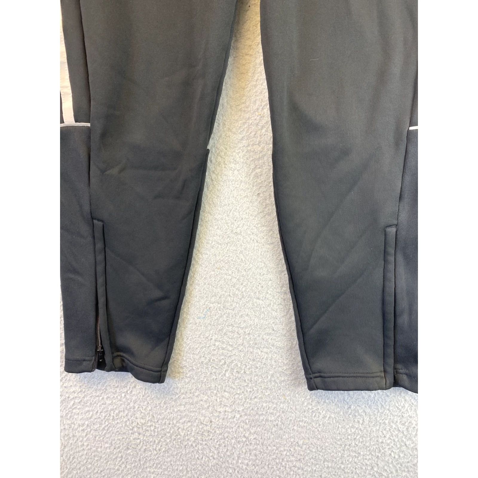 Adidas adidas Men Track Pants Joggers Sz S Black Zip Ankles Pockets Stripes /31-74 Size US 29 - 2 Thumbnail