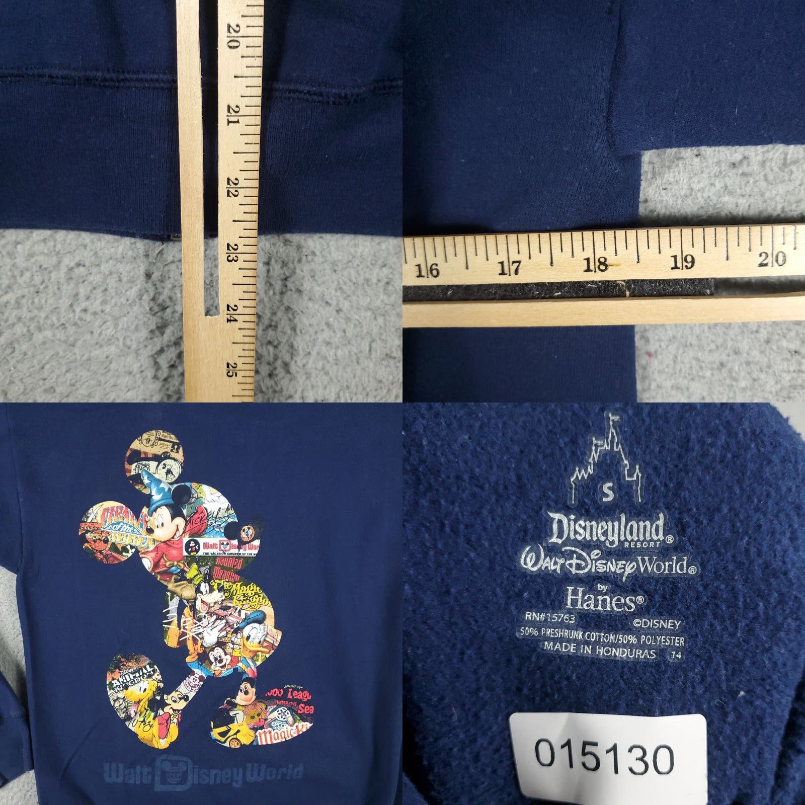 Disney Disney Hoodie Full Zip Sweatshirt Mens Small Blue Mickey Mouse Casual Size US S / EU 44-46 / 1 - 8 Thumbnail