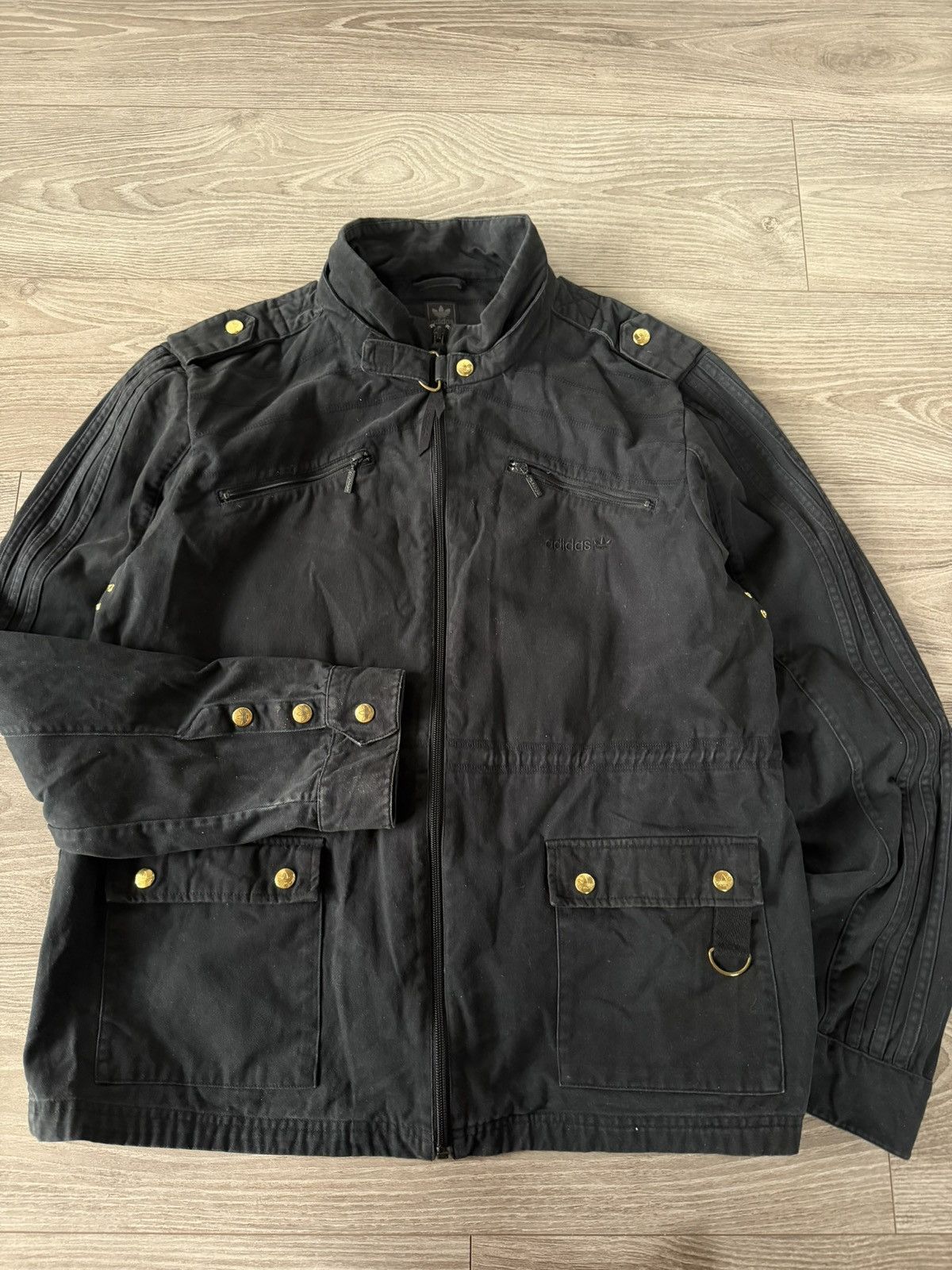 Adidas Rare Swag Avant Garde Adidas 3 Stripes Drip Cotton Jacket Size US L / EU 52-54 / 3 - 11 Thumbnail