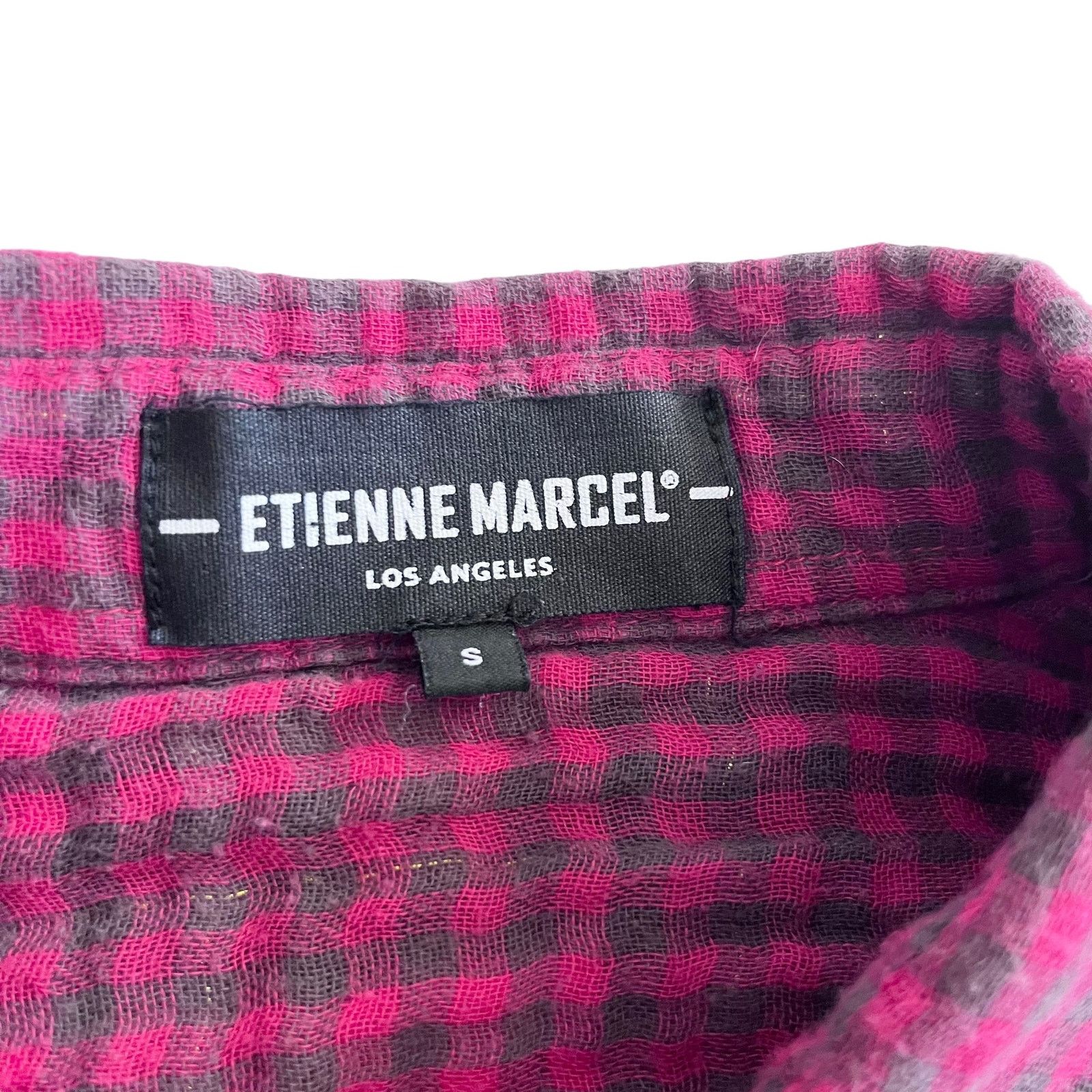 Other Etienne Marcel Greta Plaid Muslin Cotton Shirt Frayed Hem Size S / US 4 / IT 40 - 7 Thumbnail