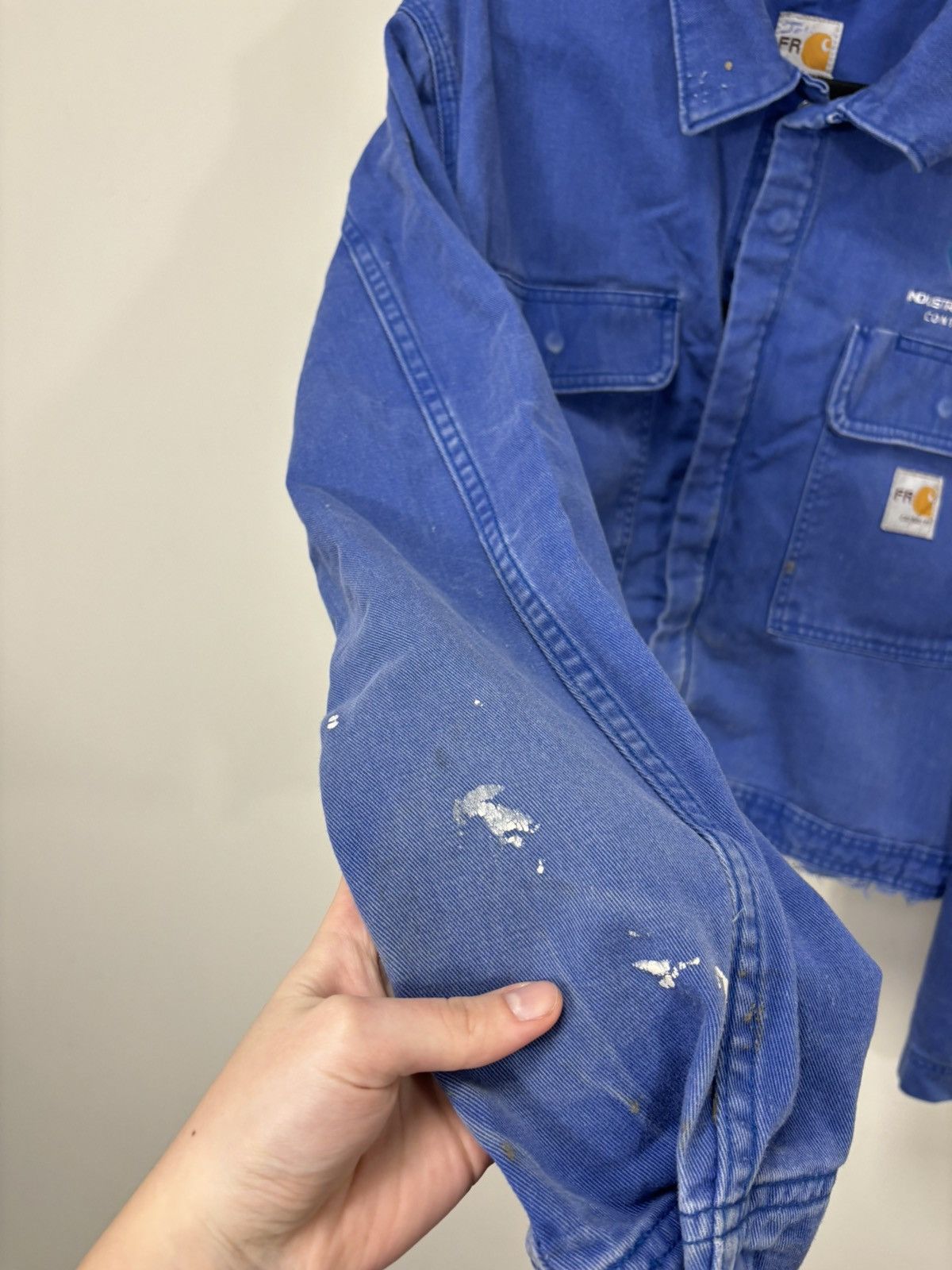 Carhartt Vintage Carhartt Flame Resistant Blue Boxy Cropped Jacket Size US L / EU 52-54 / 3 - 11 Thumbnail